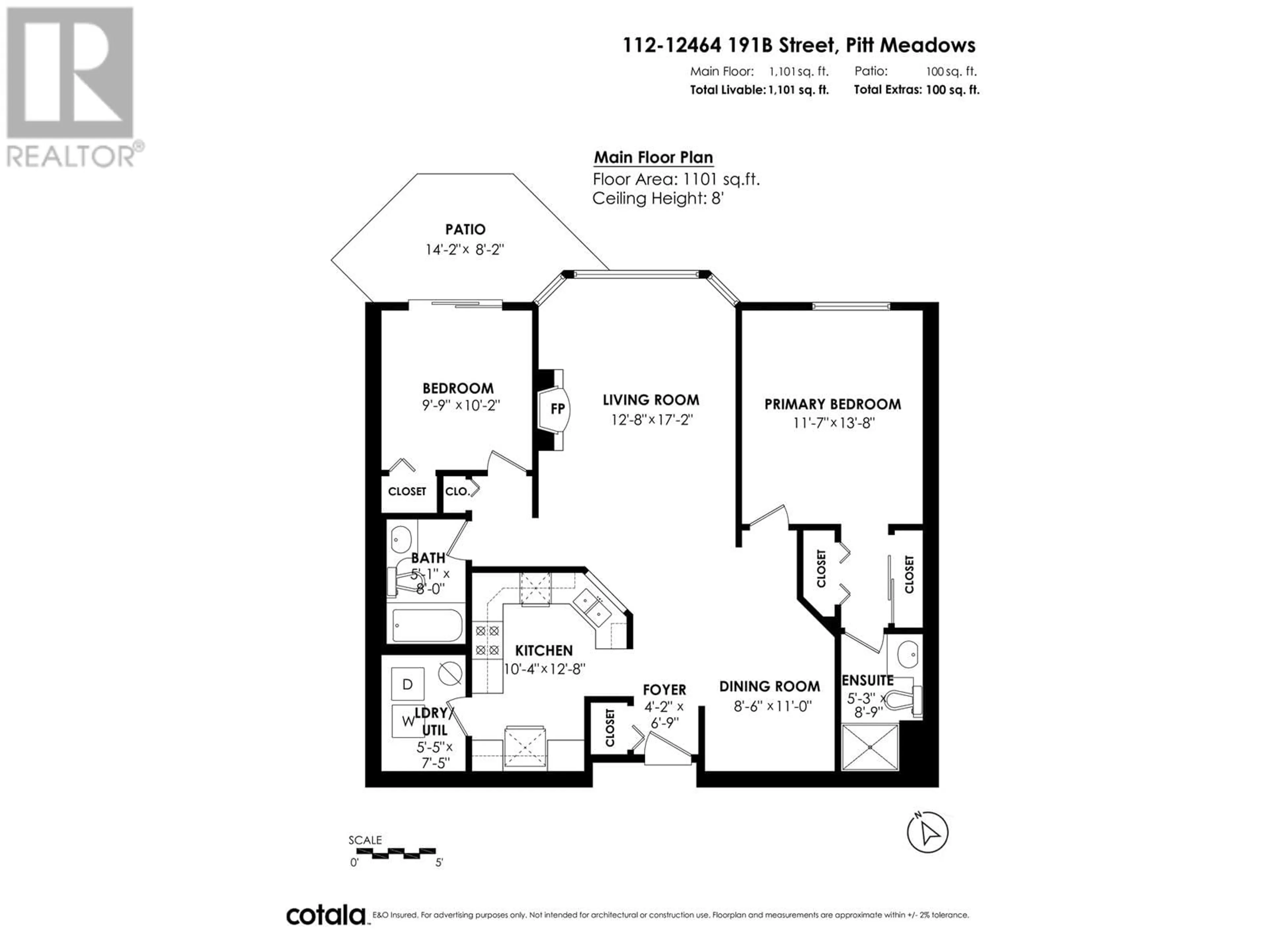 Floor plan for 112 12464 191B STREET, Pitt Meadows British Columbia V3Y2P6