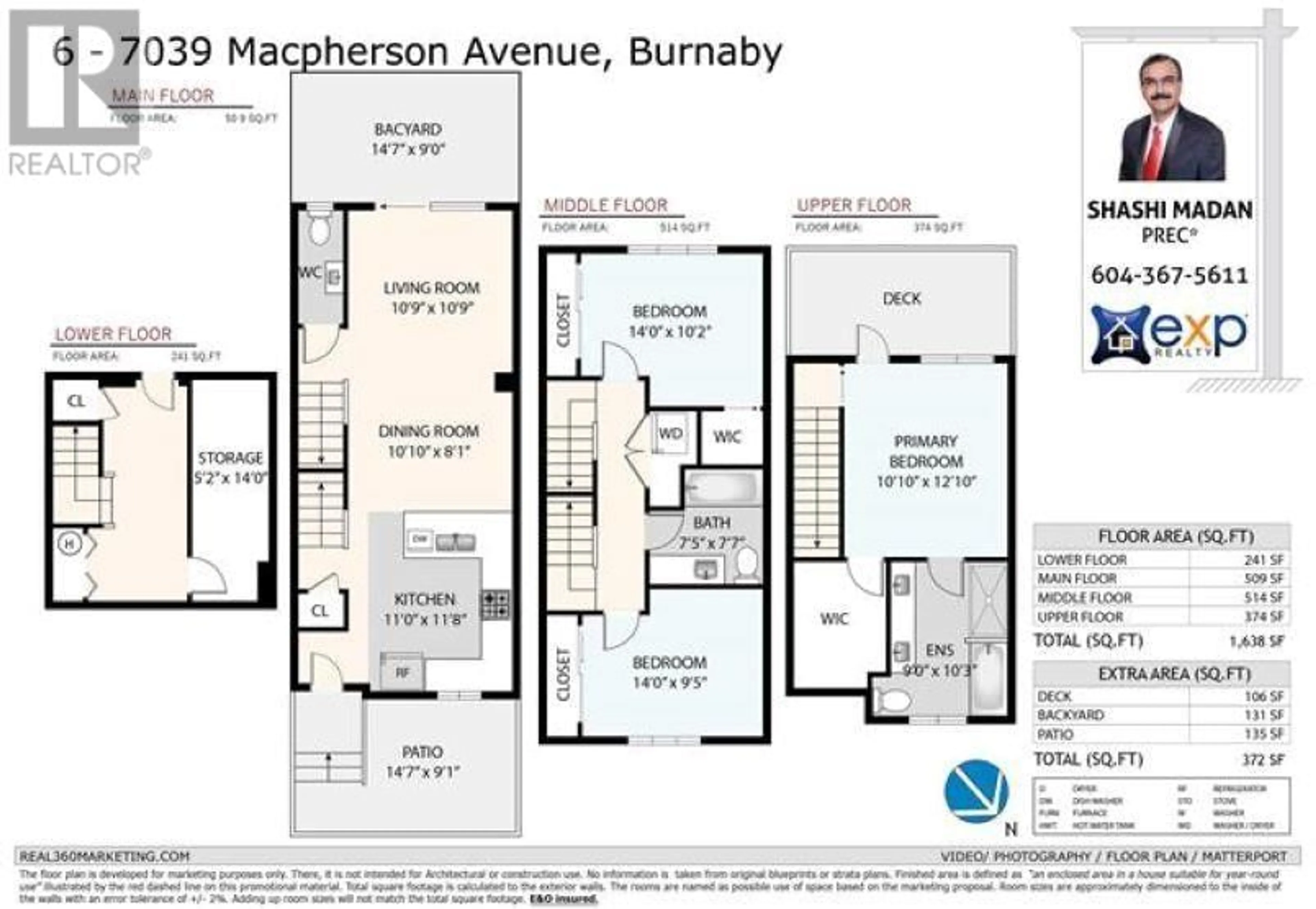 Floor plan for 6 7039 MACPHERSON AVENUE, Burnaby British Columbia V5J4N4