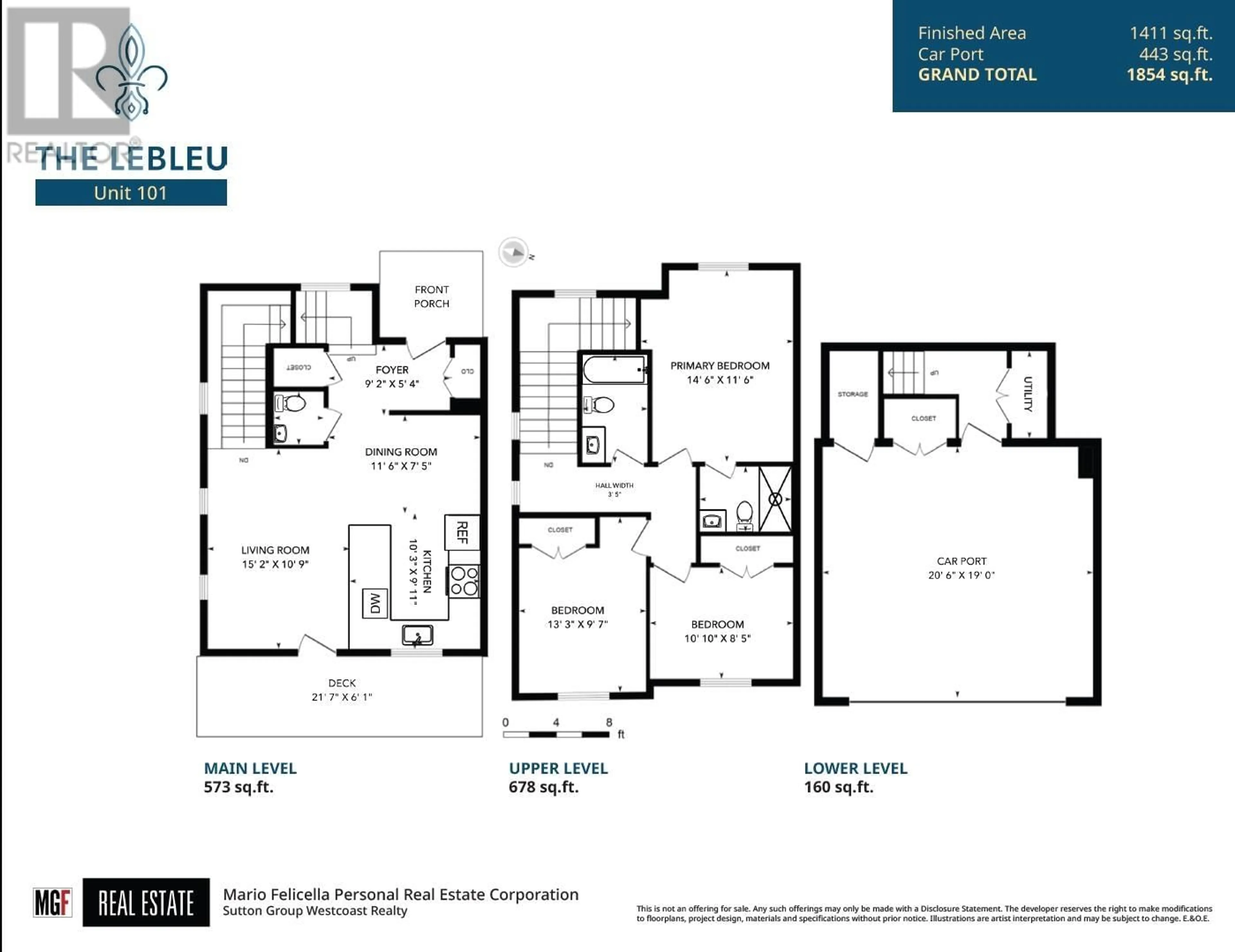 Floor plan for 101 235 LEBLEU STREET, Coquitlam British Columbia V3K1V8