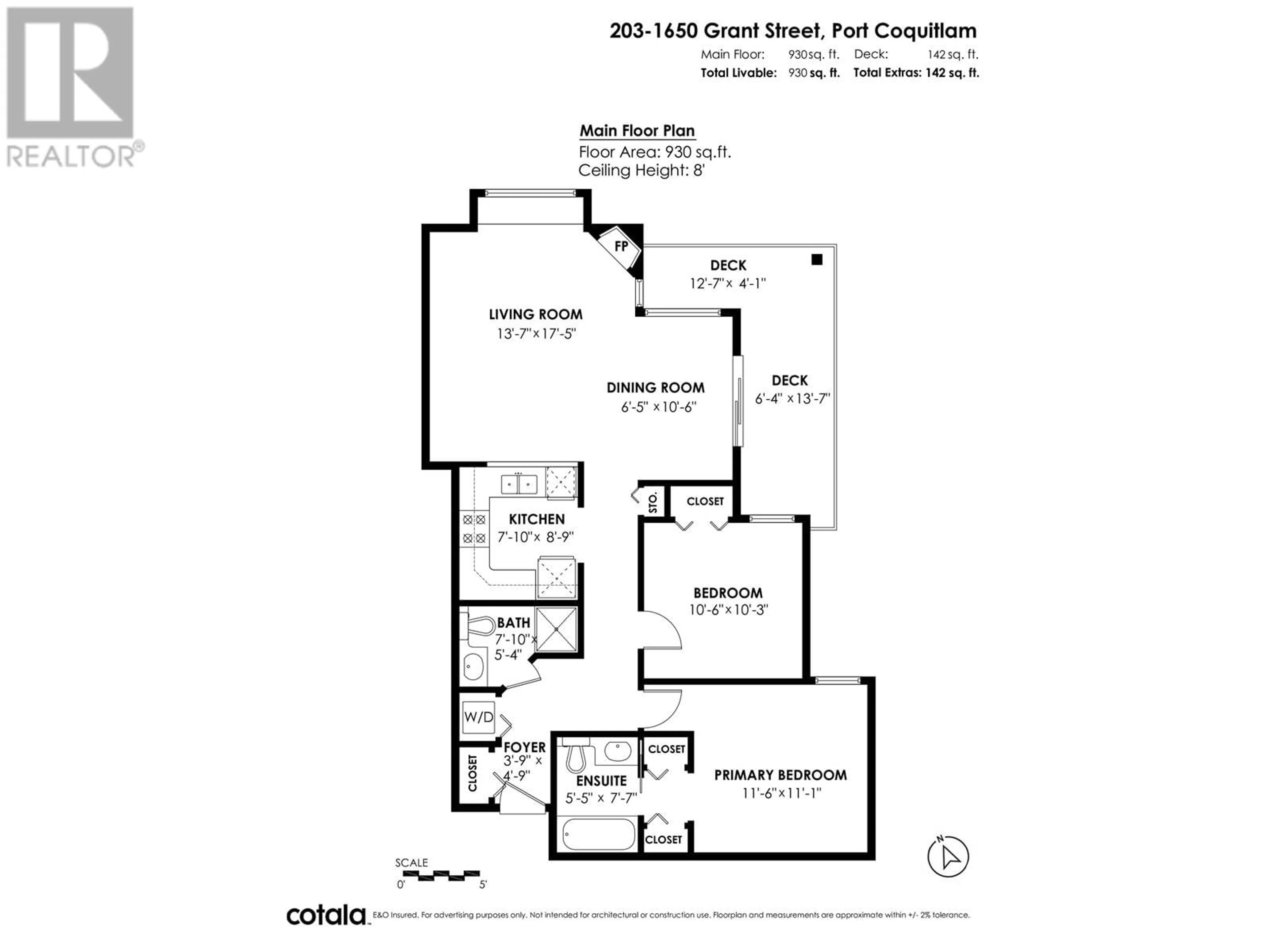 Floor plan for 203 1650 GRANT AVENUE, Port Coquitlam British Columbia V3B7V2