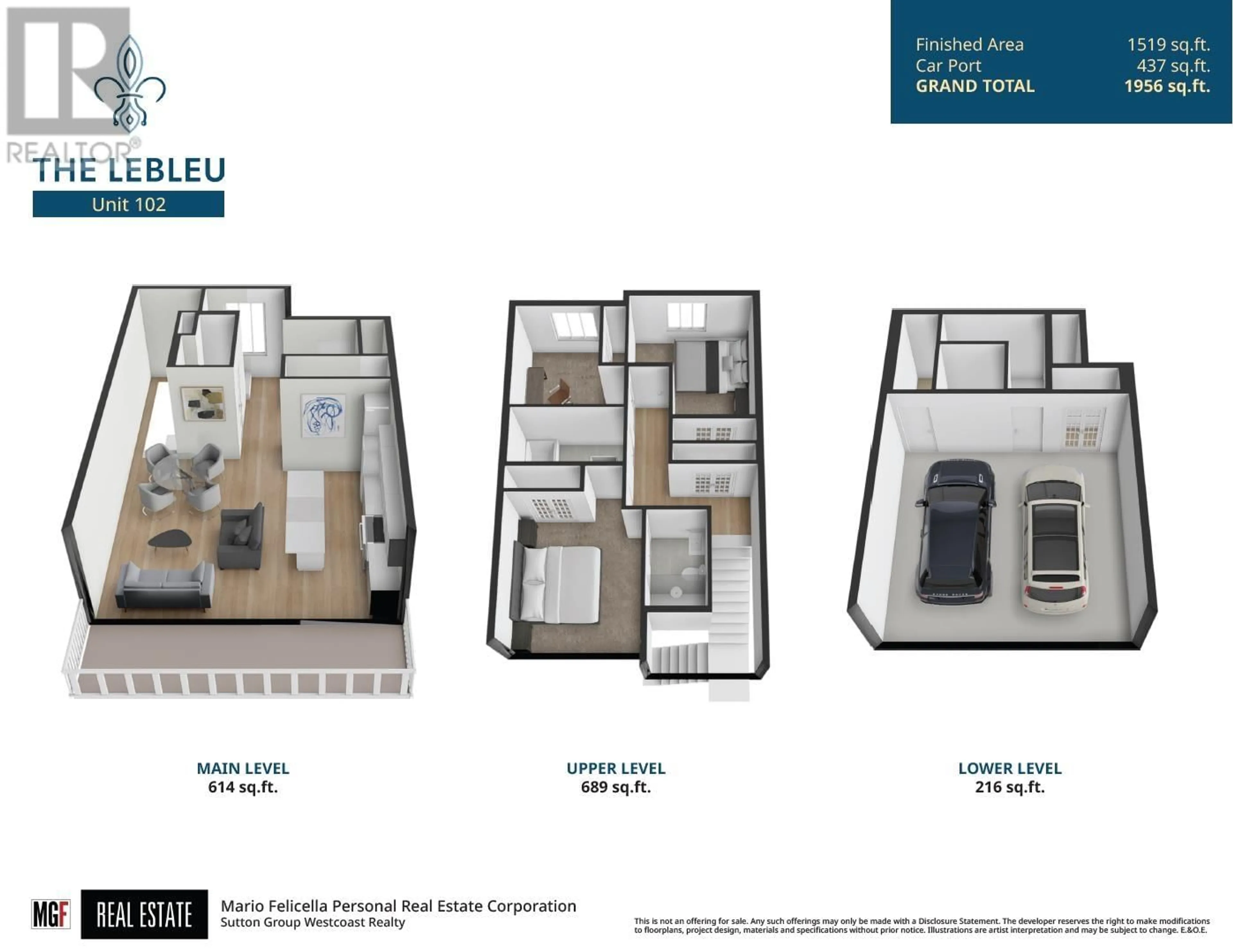 Floor plan for 102 235 LEBLEU STREET, Coquitlam British Columbia V3K1V8