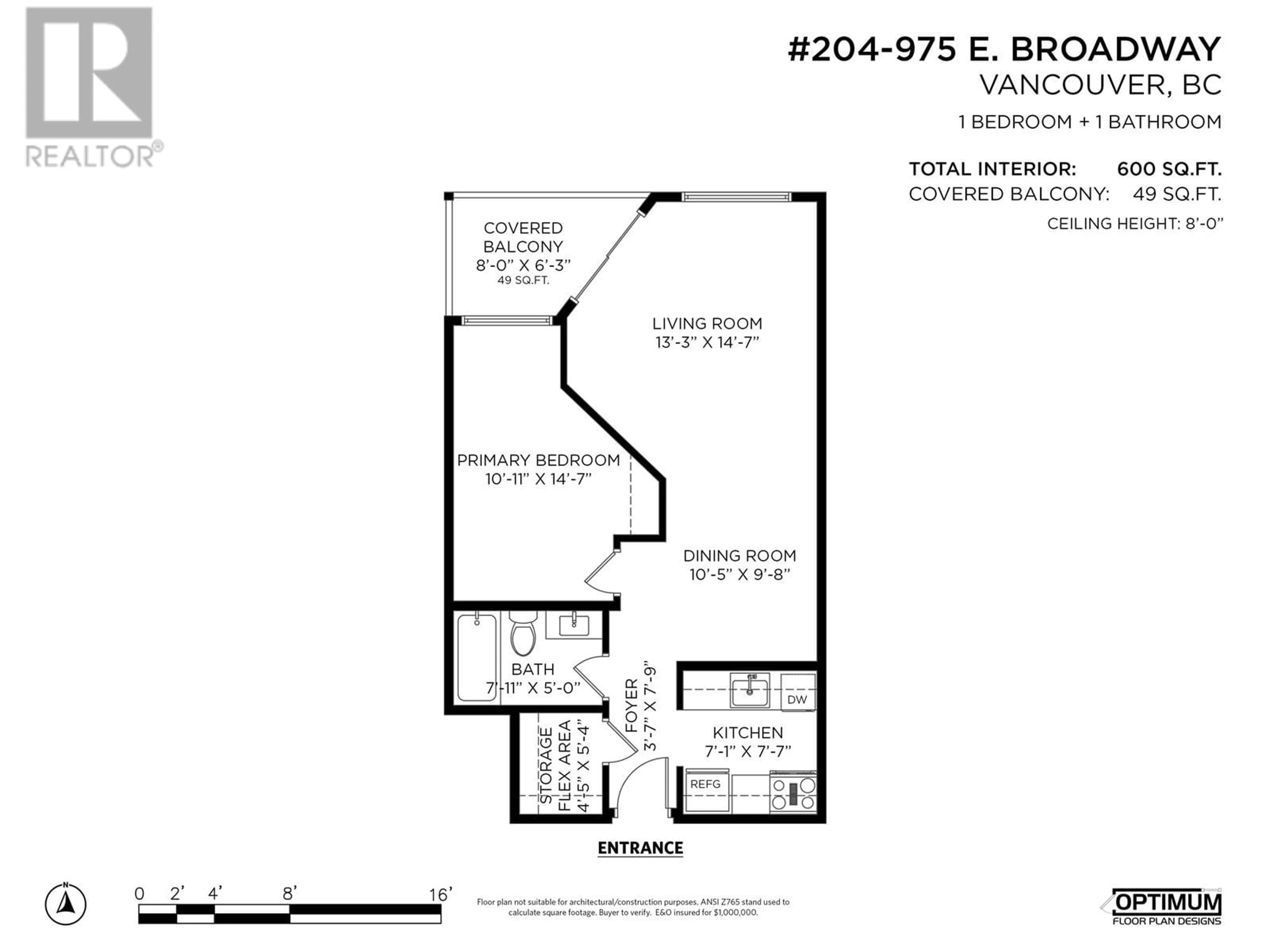 Floor plan for 204 975 E BROADWAY, Vancouver British Columbia V5T1Y3