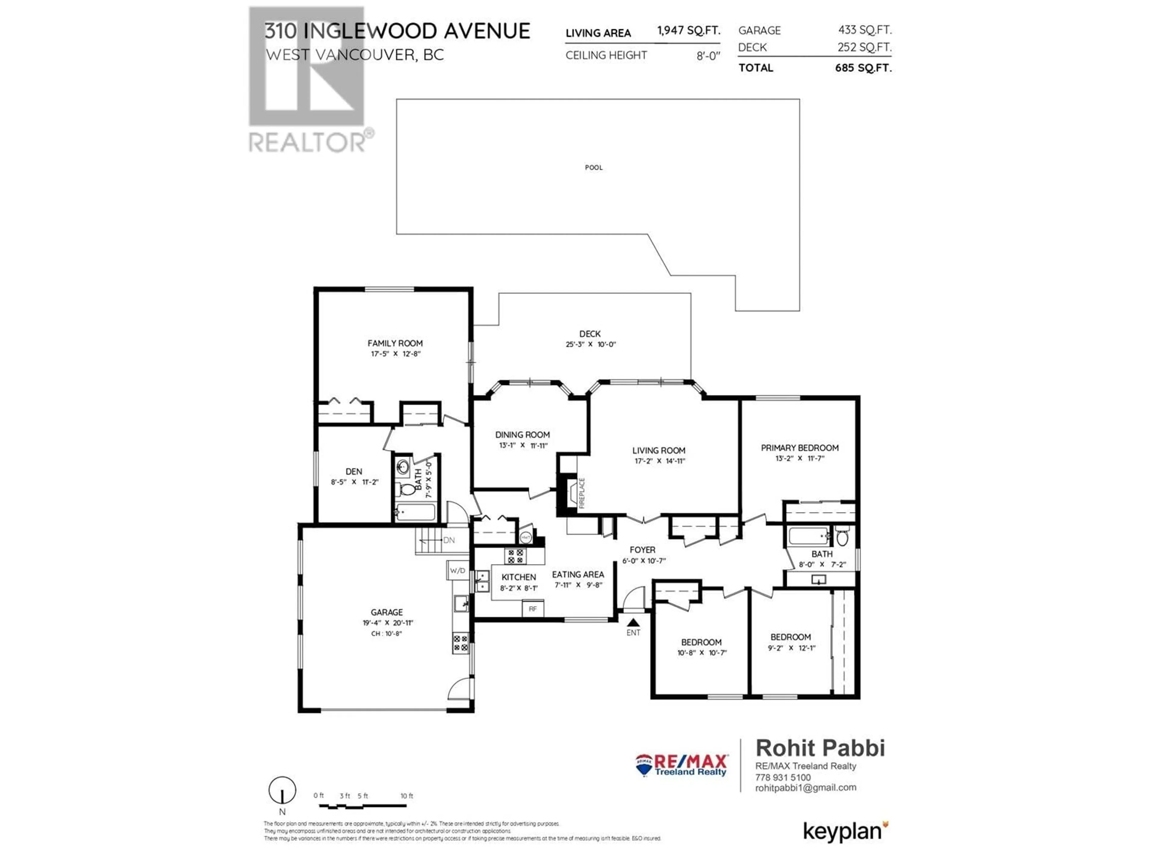 Floor plan for 310 INGLEWOOD AVENUE, West Vancouver British Columbia V7T1X1