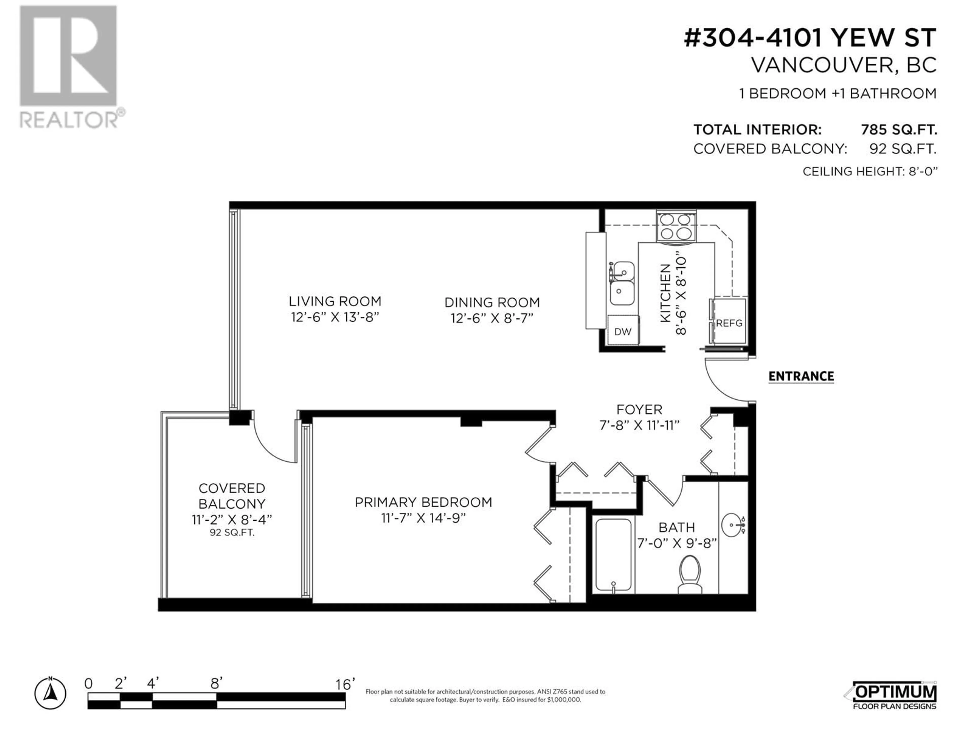 Floor plan for 304 4101 YEW STREET, Vancouver British Columbia V6L3B7