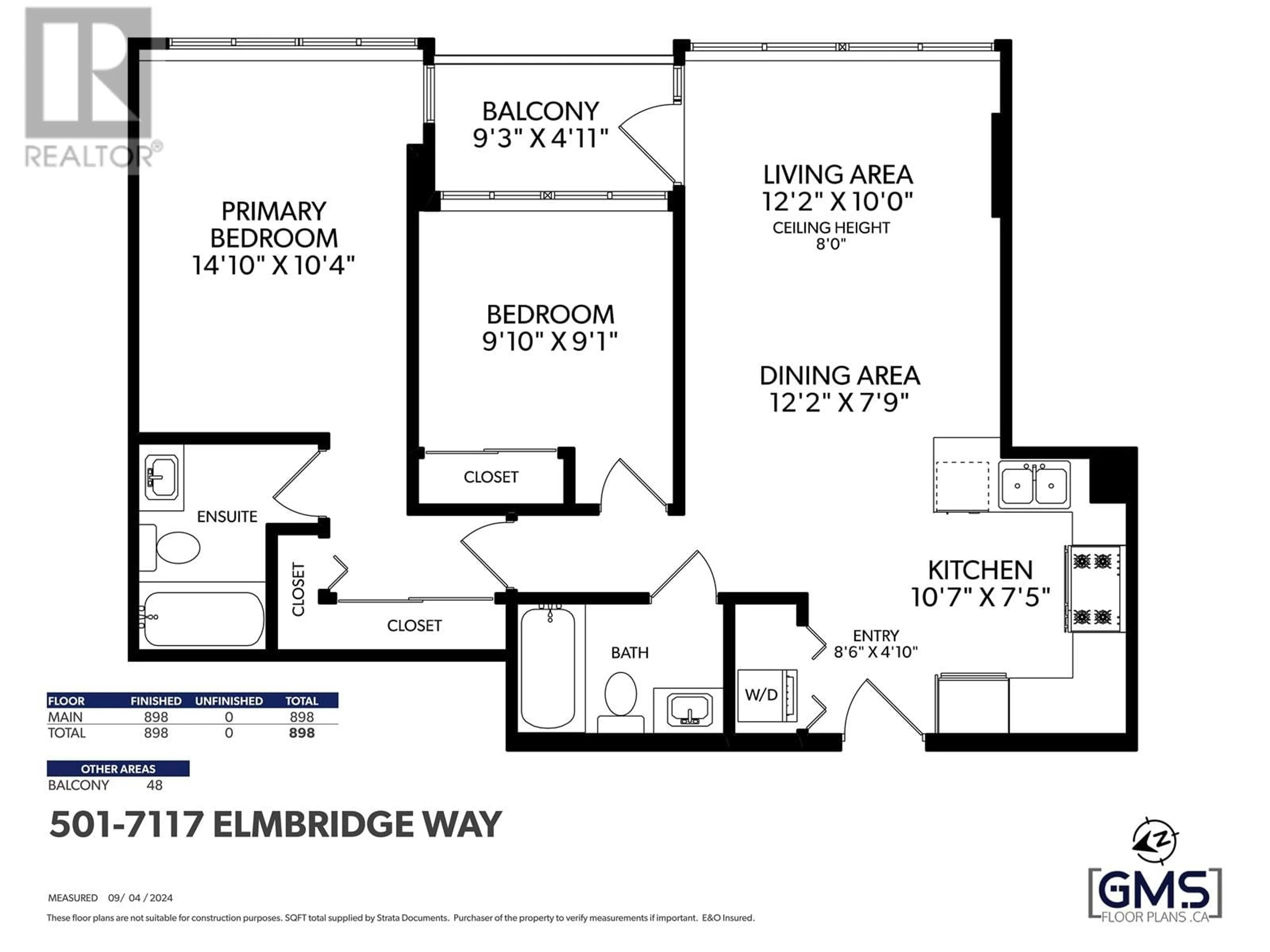 Floor plan for 501 7117 ELMBRIDGE WAY, Richmond British Columbia V6X0J2