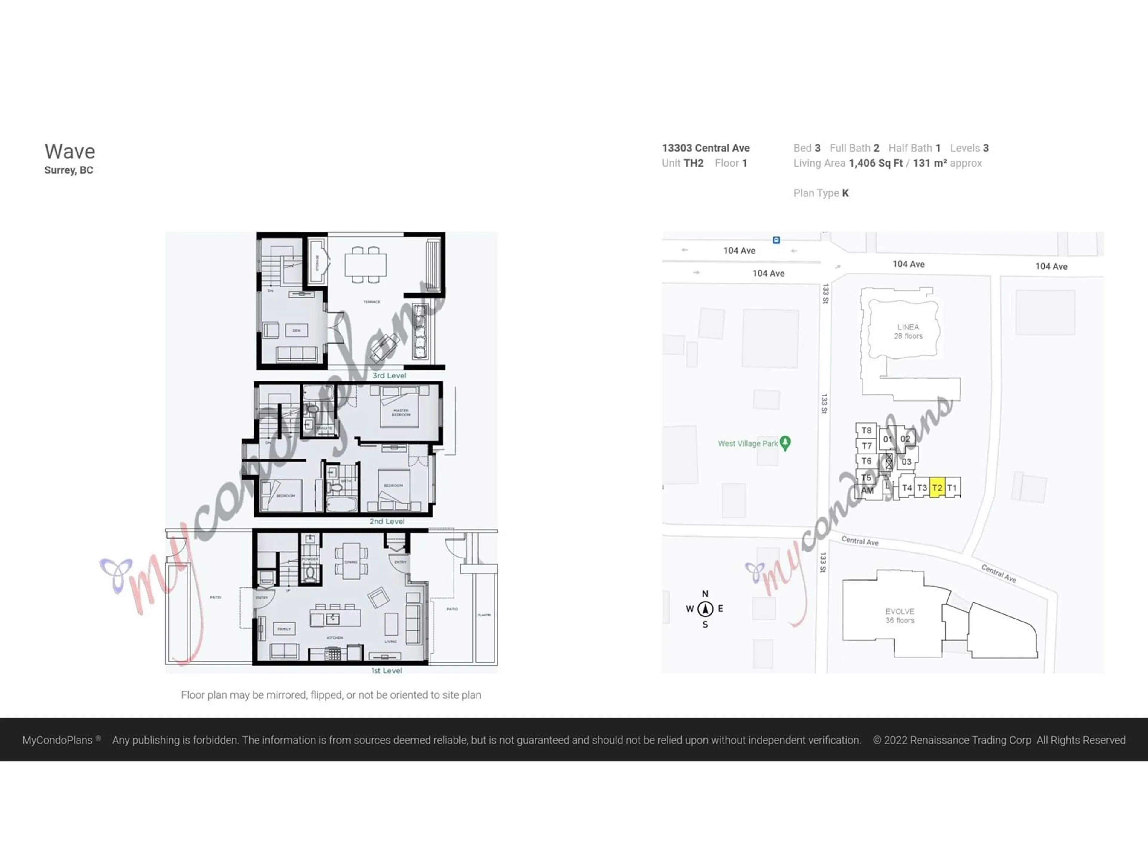 Floor plan for TH2 13303 CENTRAL AVENUE, Surrey British Columbia V3T0K6