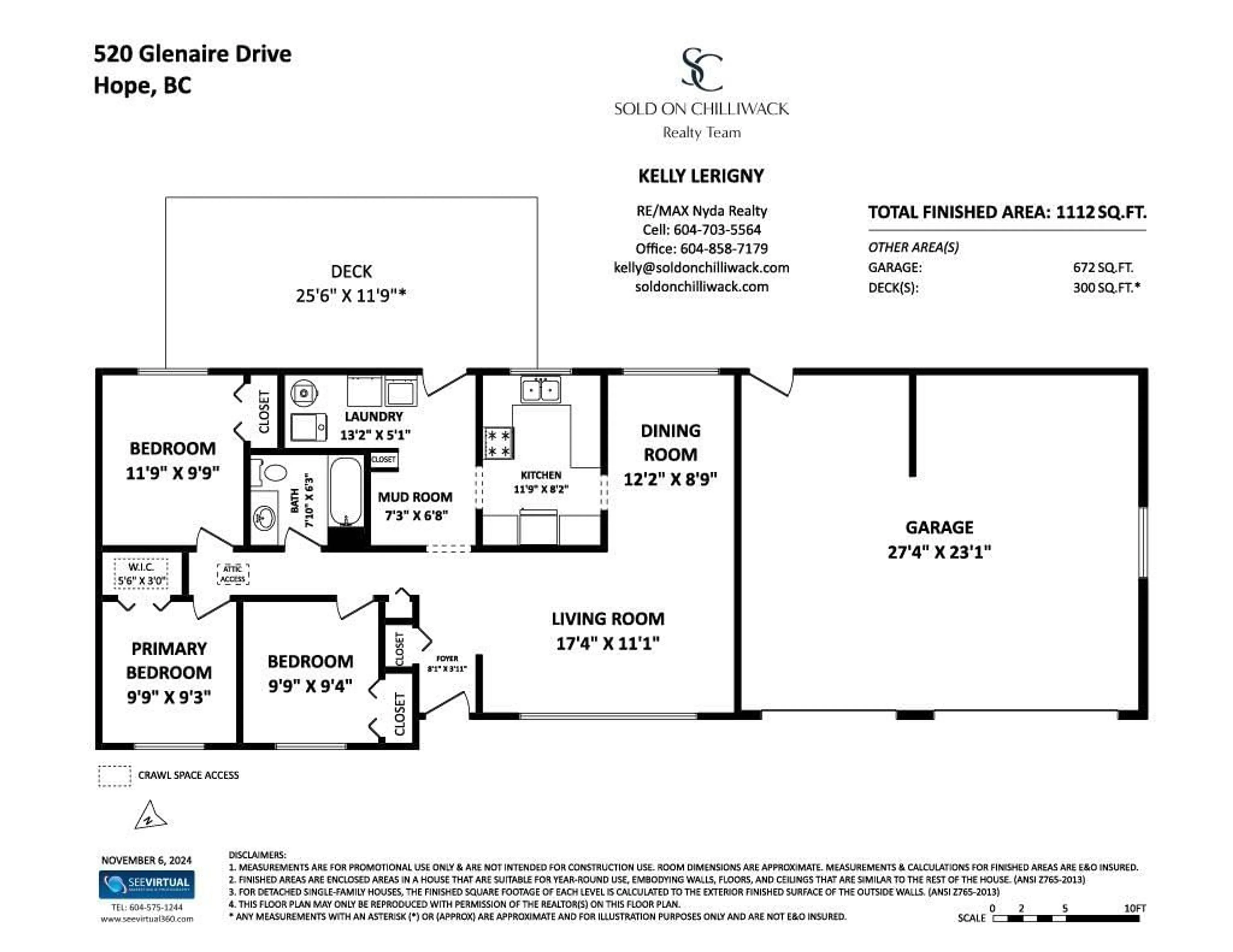 Floor plan for 520 GLENAIRE DRIVE, Hope British Columbia V0X1L4