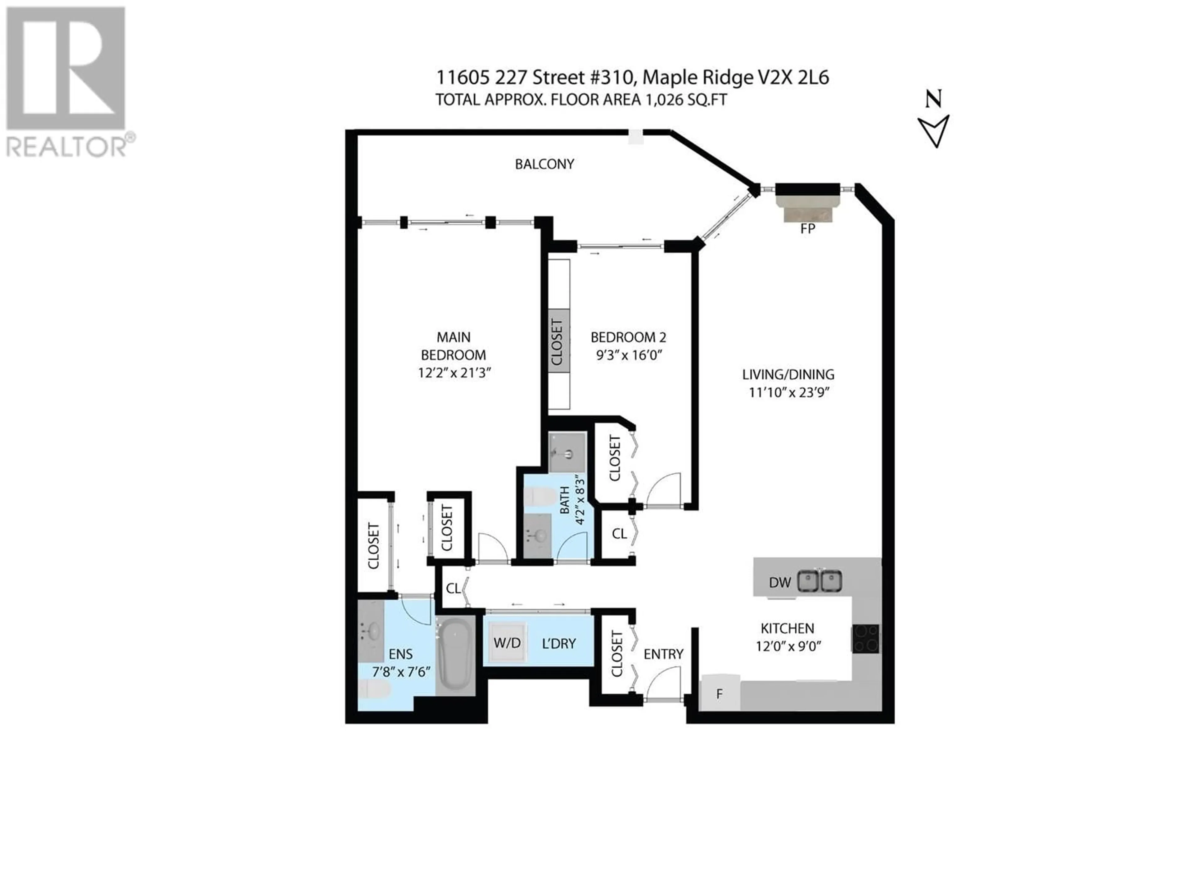 Floor plan for 310 11605 227 STREET, Maple Ridge British Columbia V2X2L6