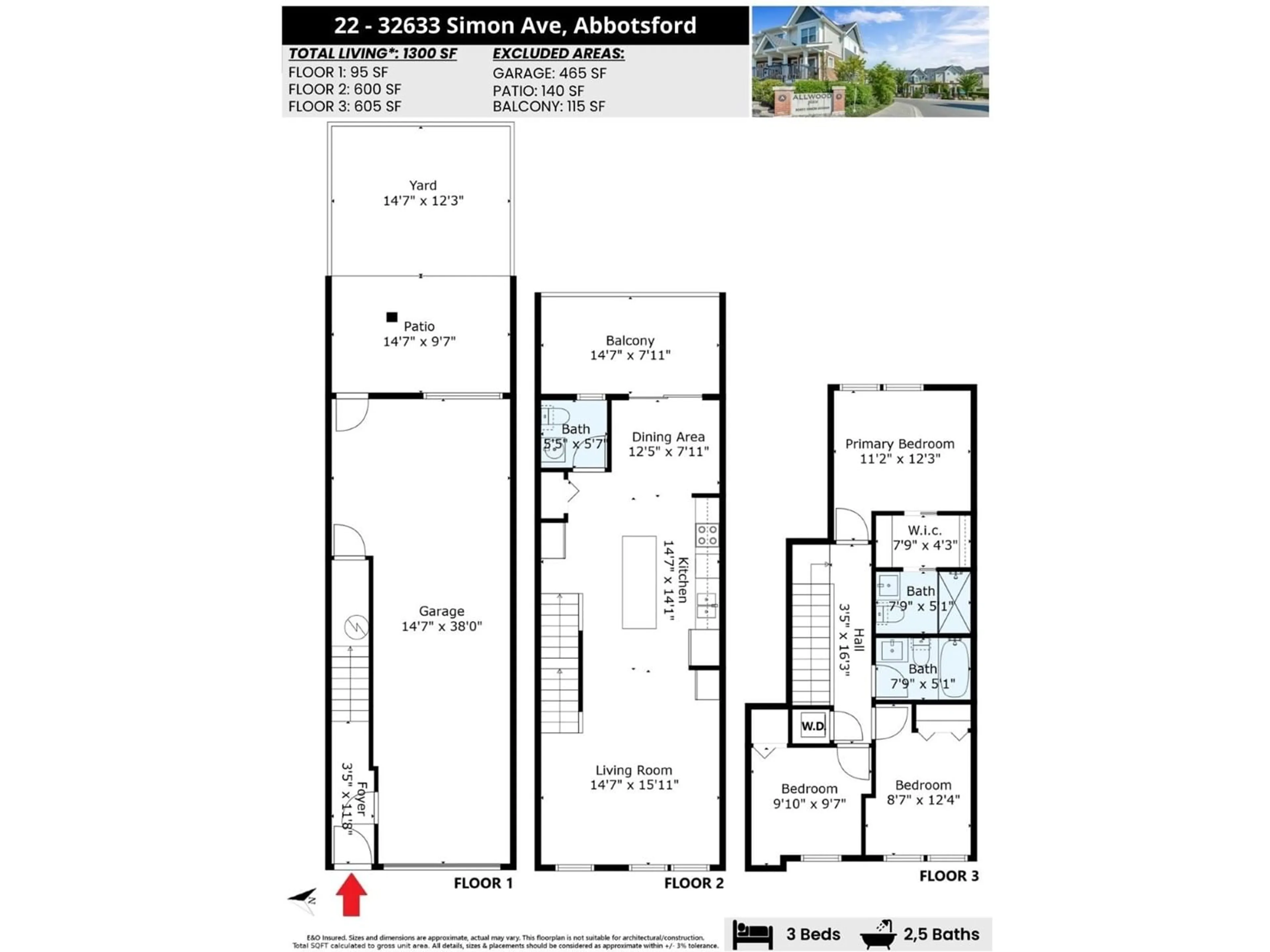 Floor plan for 22 - 32633 SIMON, Abbotsford British Columbia V2T0G9