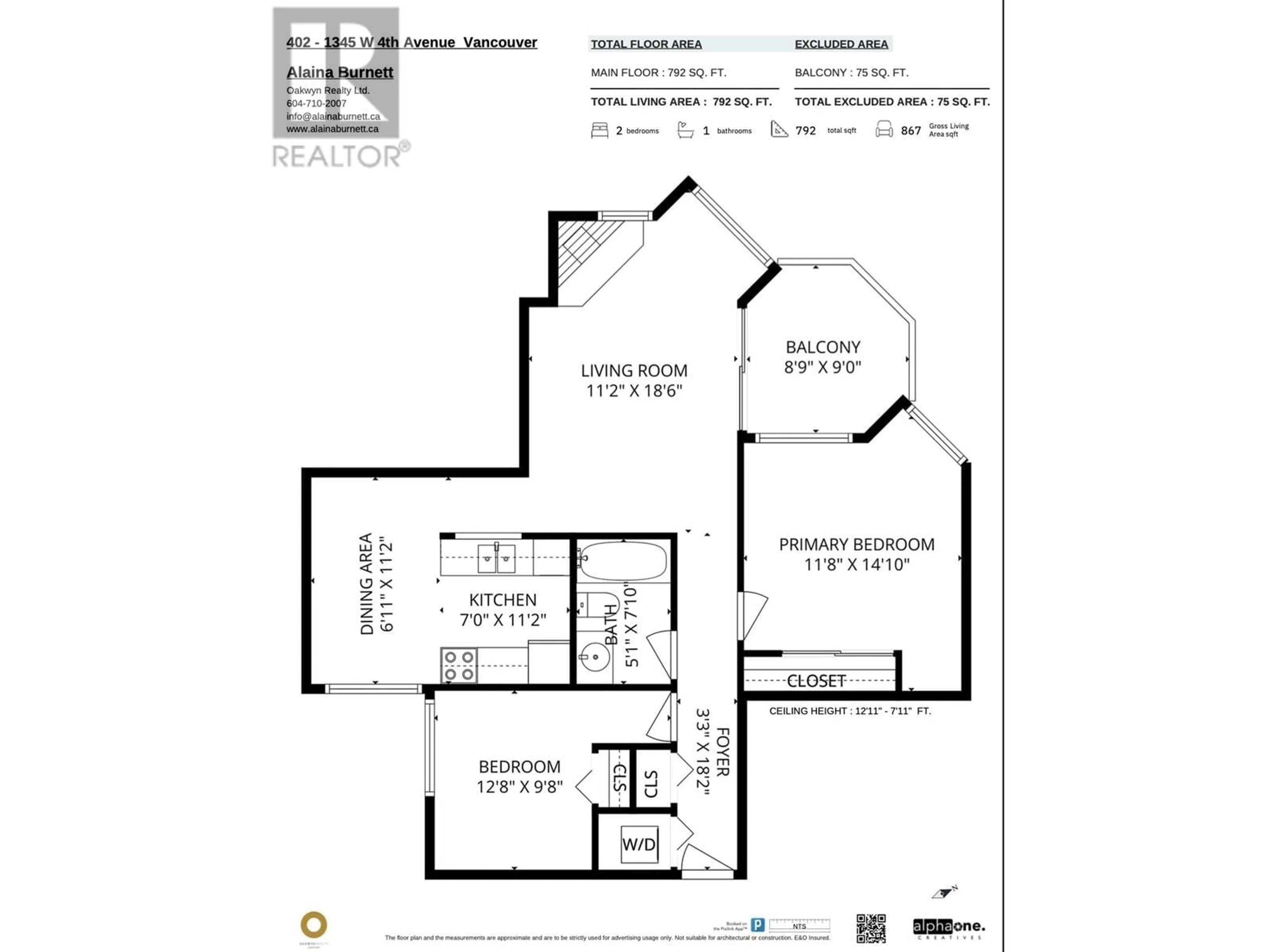 Floor plan for 402 1345 W 4TH AVENUE, Vancouver British Columbia V6H3Y8