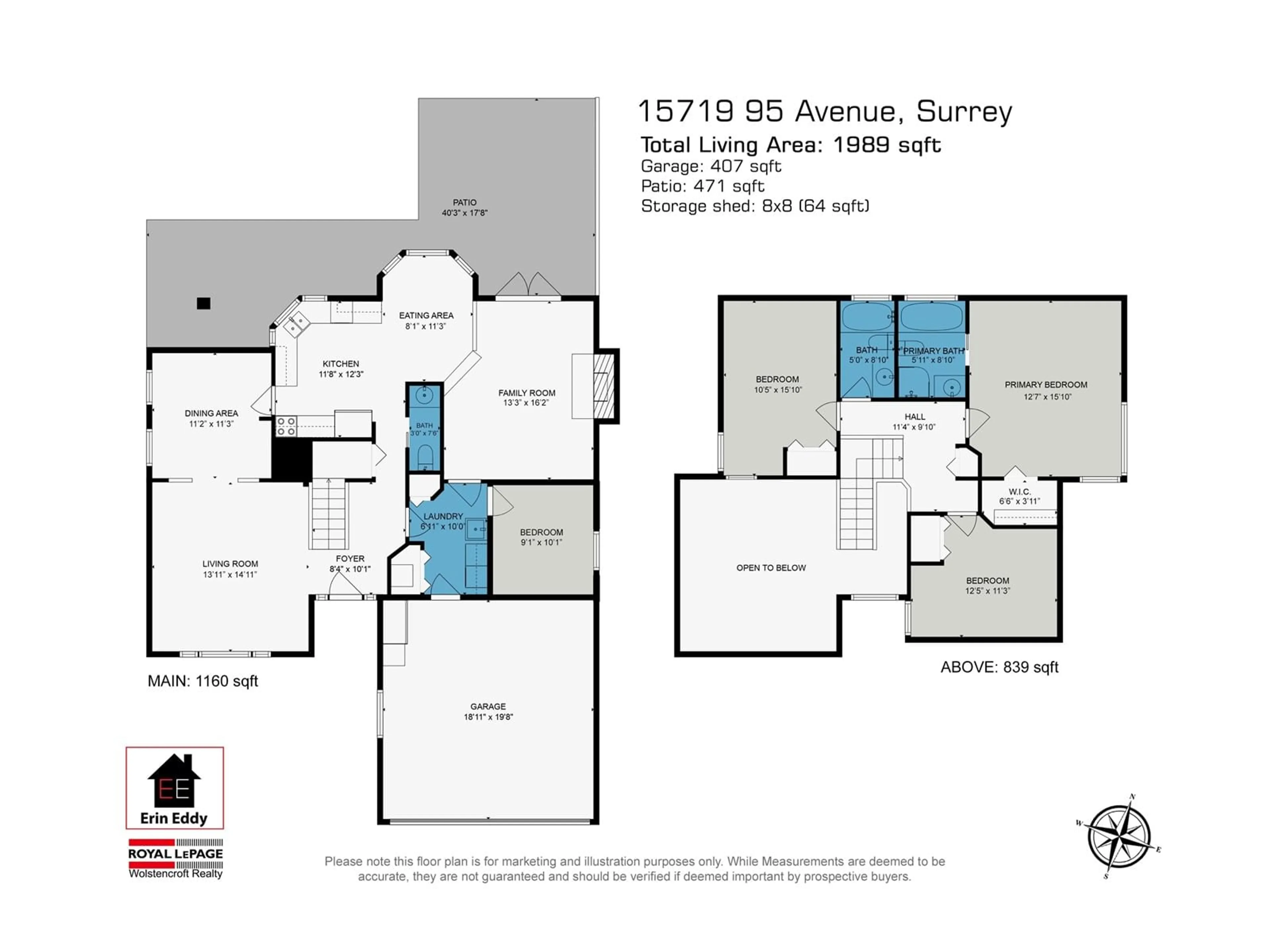 Floor plan for 15719 95 AVENUE, Surrey British Columbia V4N3B6