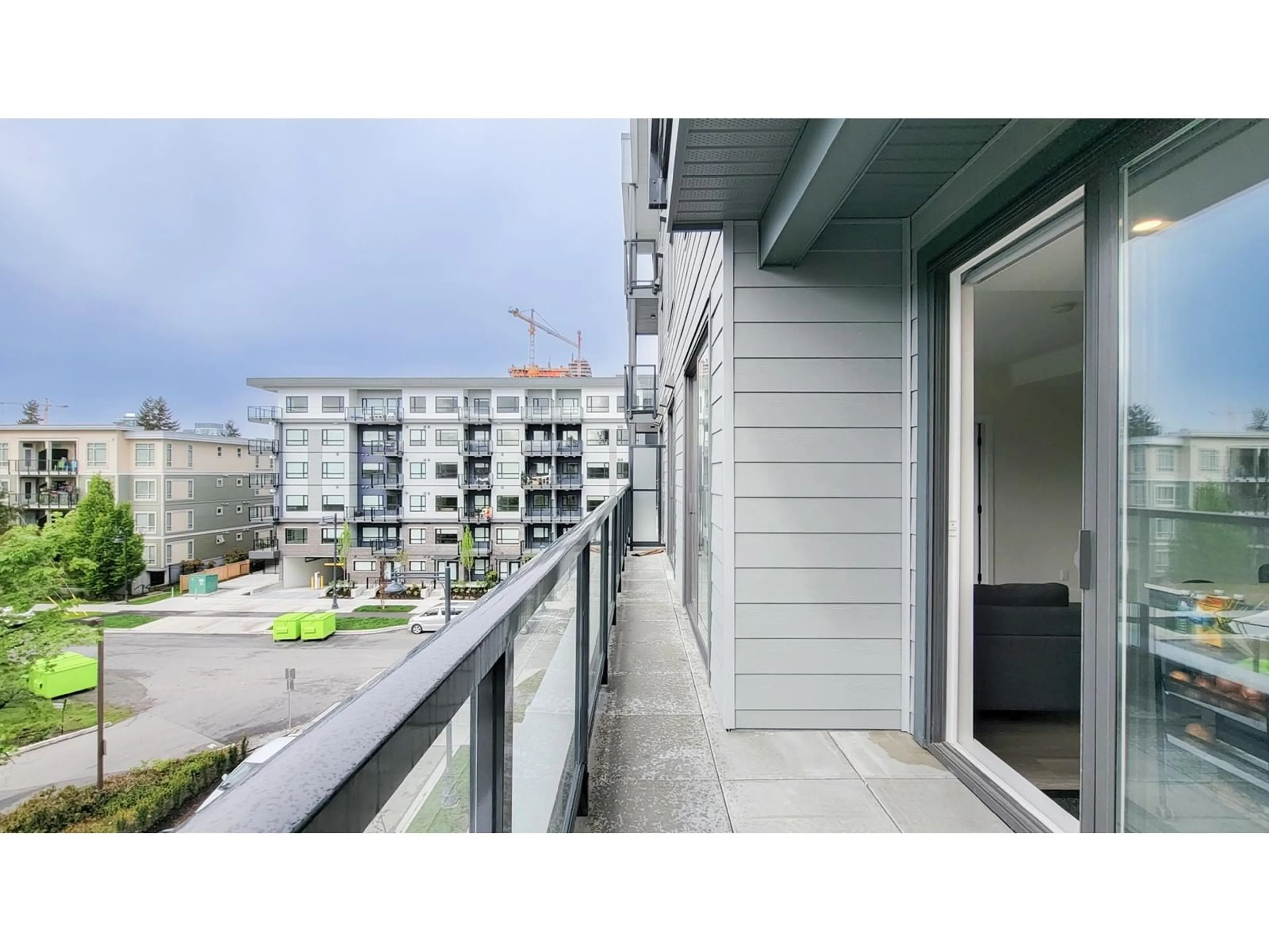 Balcony in the apartment, the street view for 403 10778 138 STREET, Surrey British Columbia V3T4K8