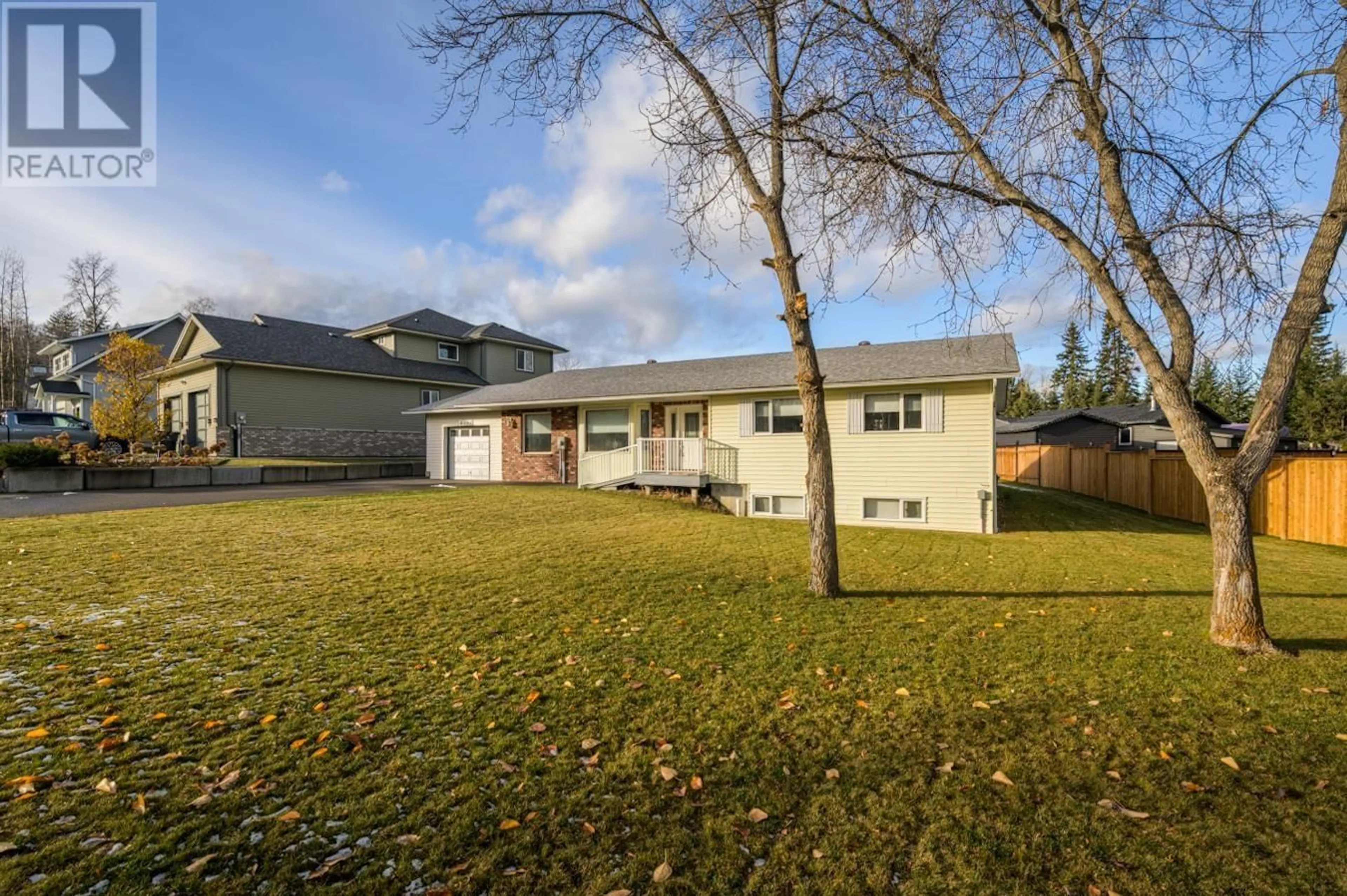 Frontside or backside of a home, the fenced backyard for 4155 BARNES DRIVE, Prince George British Columbia V2N5K7