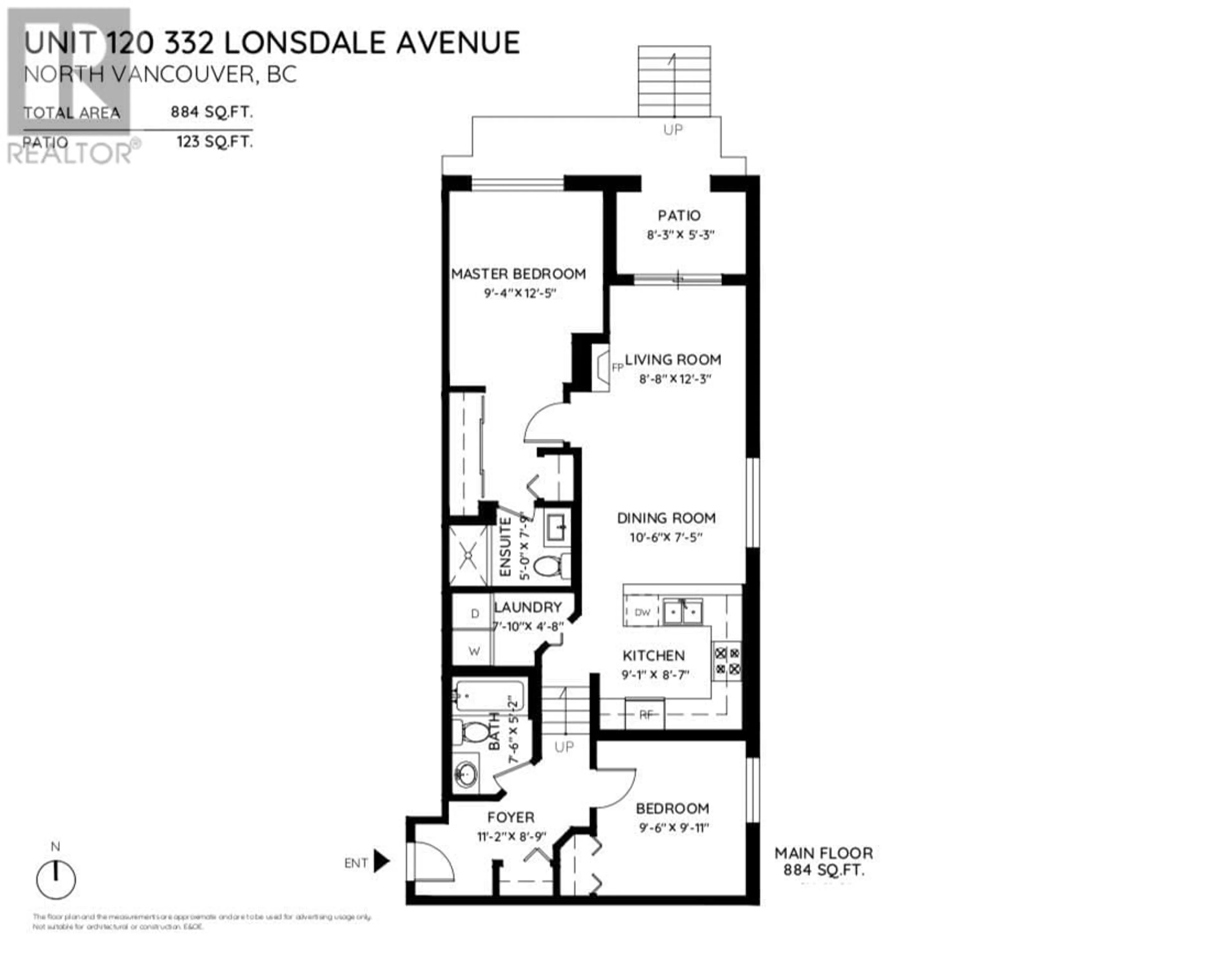 Floor plan for 120 332 LONSDALE AVENUE, North Vancouver British Columbia V7M3M5