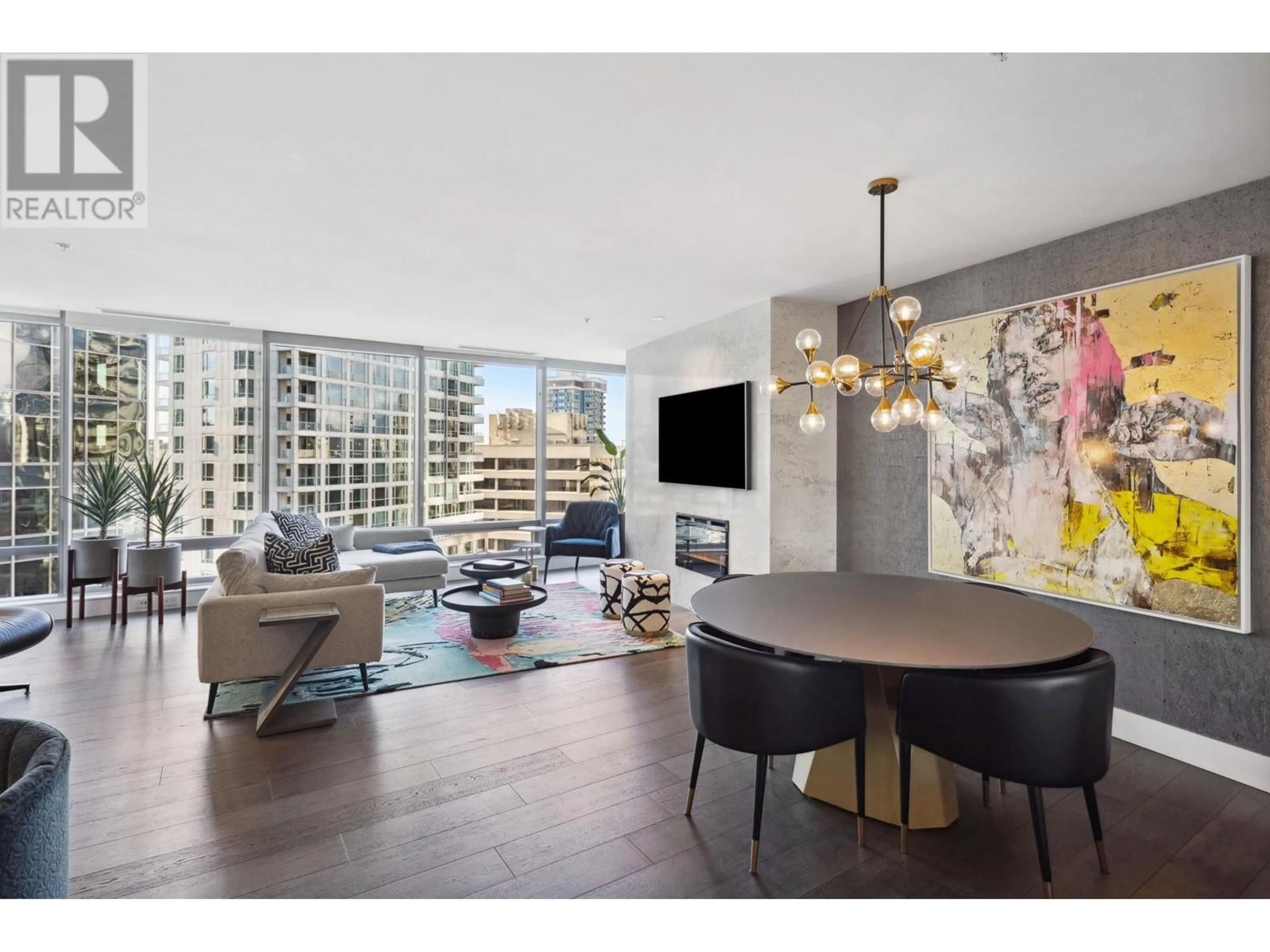 Living room, wood floors for 2109 1111 ALBERNI STREET, Vancouver British Columbia V6E4V2