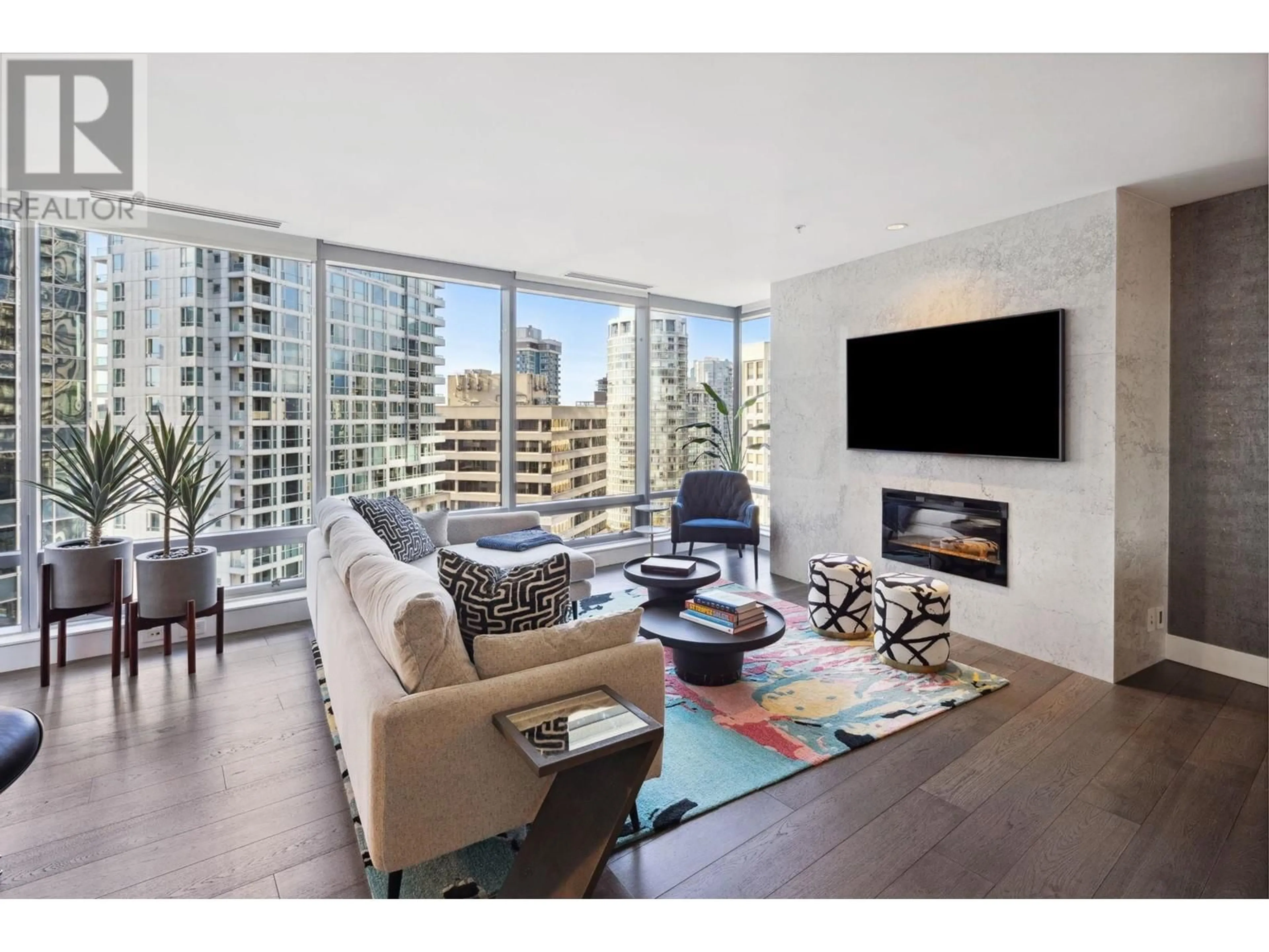 Living room, wood floors for 2109 1111 ALBERNI STREET, Vancouver British Columbia V6E4V2