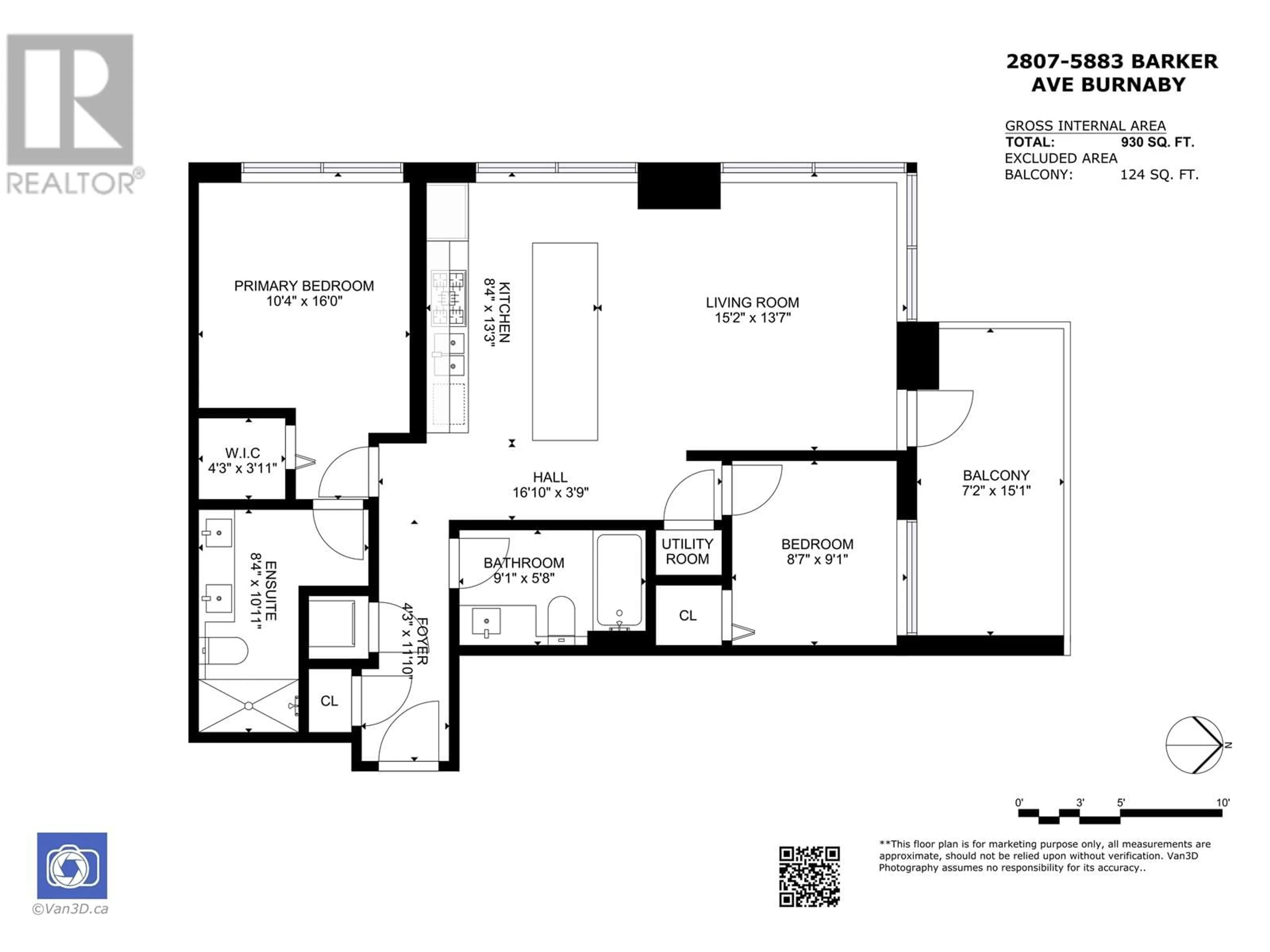 Floor plan for 2807 5883 BARKER AVENUE, Burnaby British Columbia V5H0G4