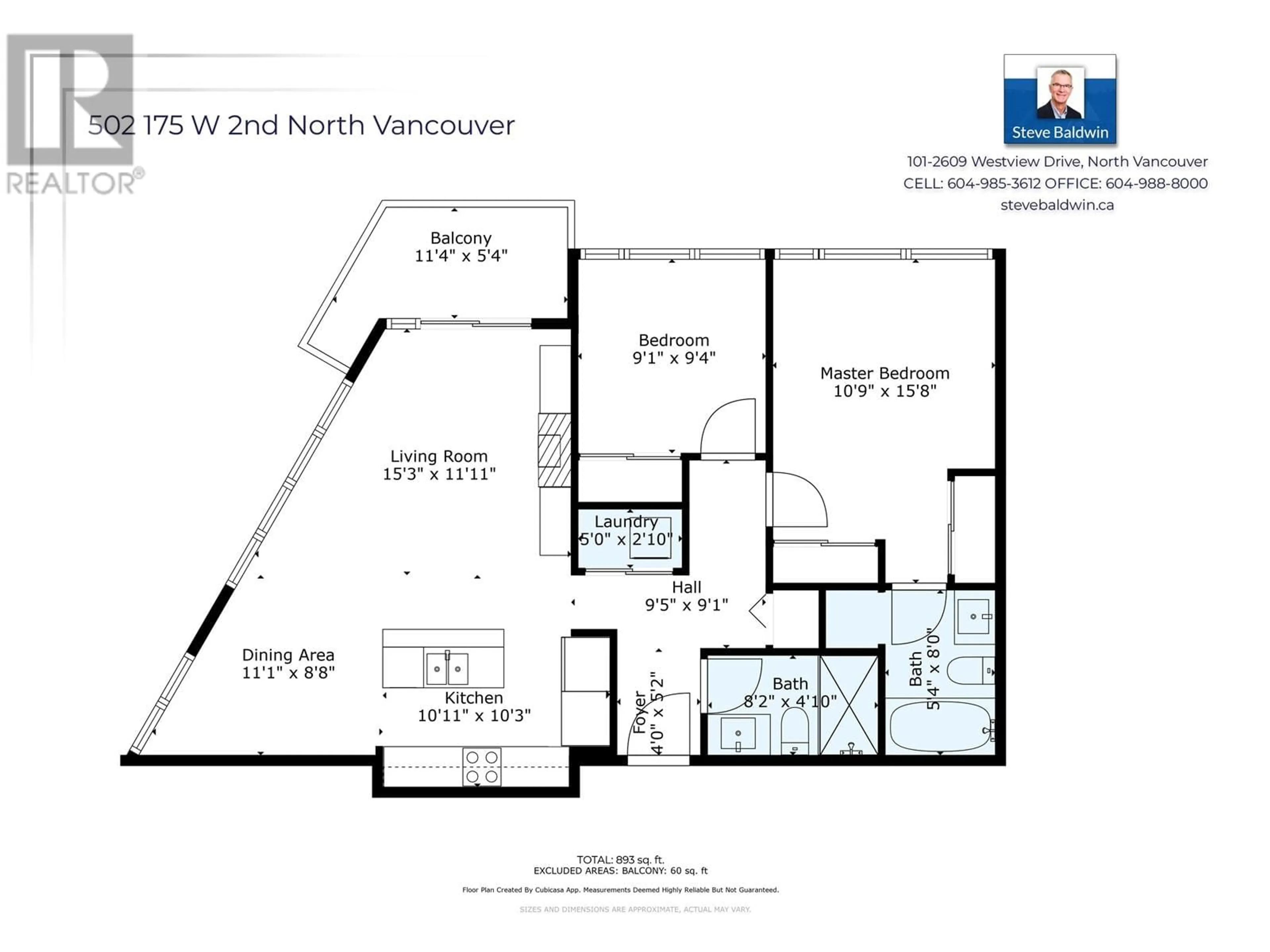 Floor plan for 502 175 W 2ND STREET, North Vancouver British Columbia V7M0A5