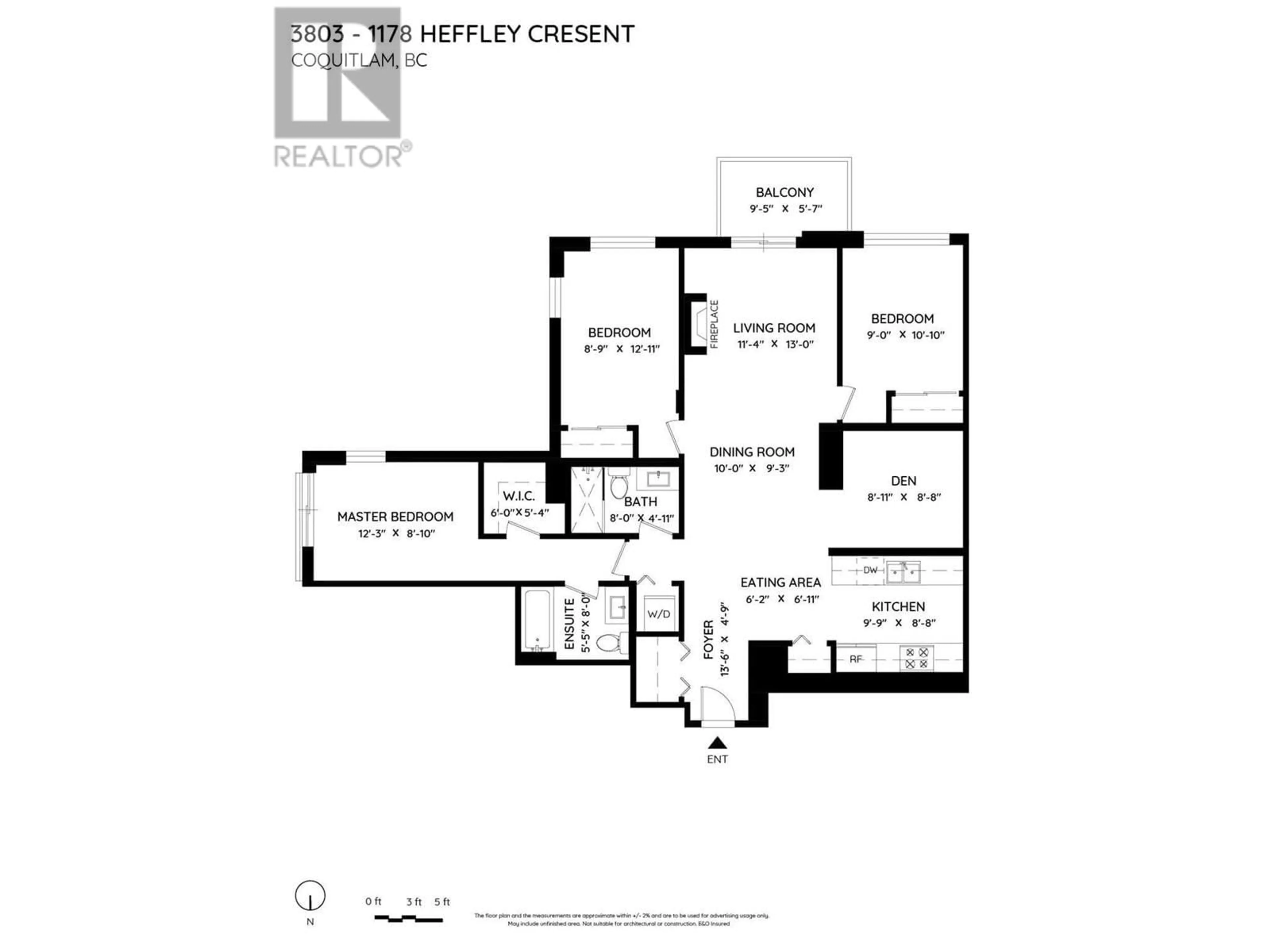 Floor plan for 3803 1178 HEFFLEY CRESCENT, Coquitlam British Columbia V3B0A7