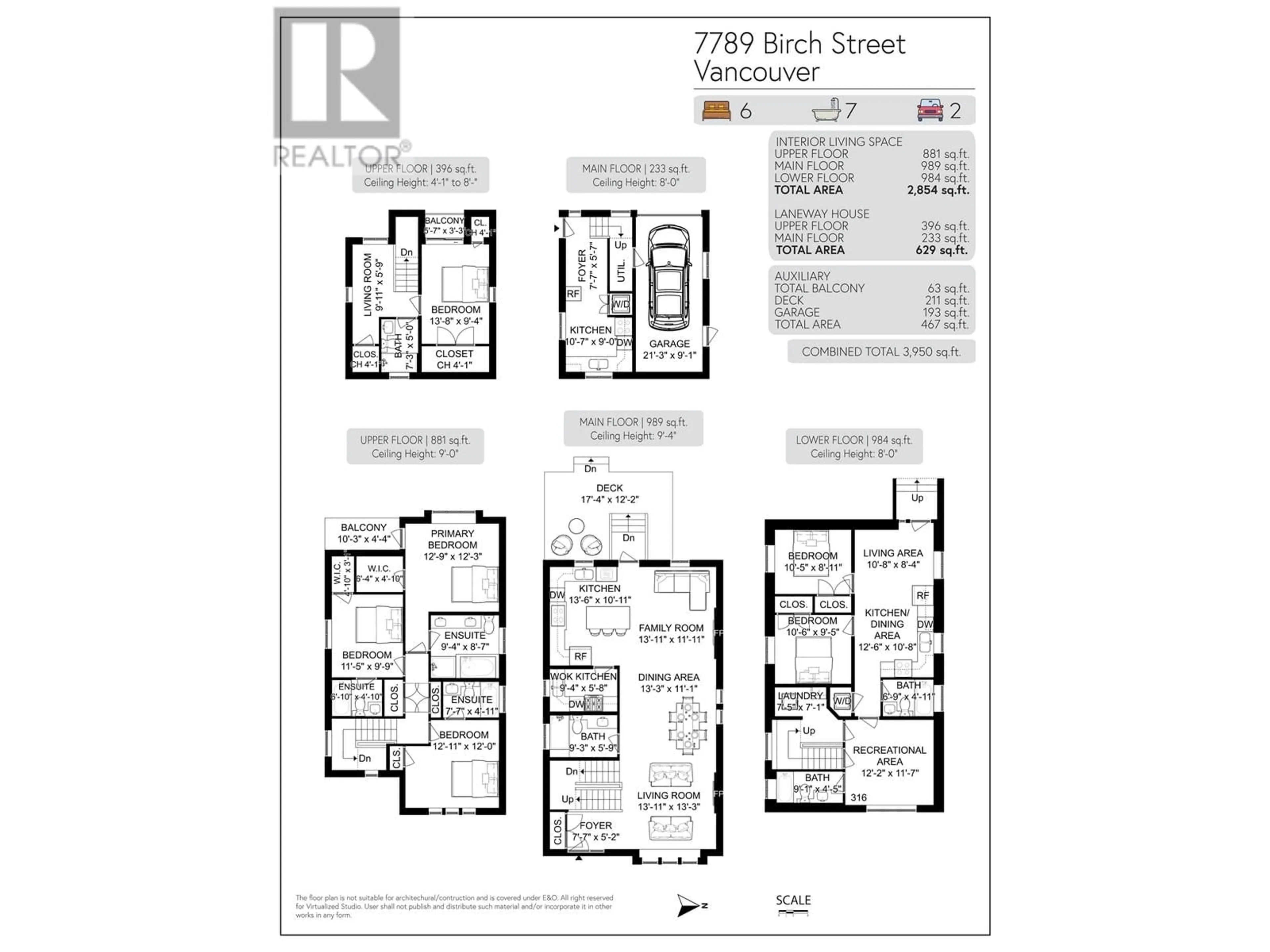 Floor plan for 7789 BIRCH STREET, Vancouver British Columbia V6P4R7