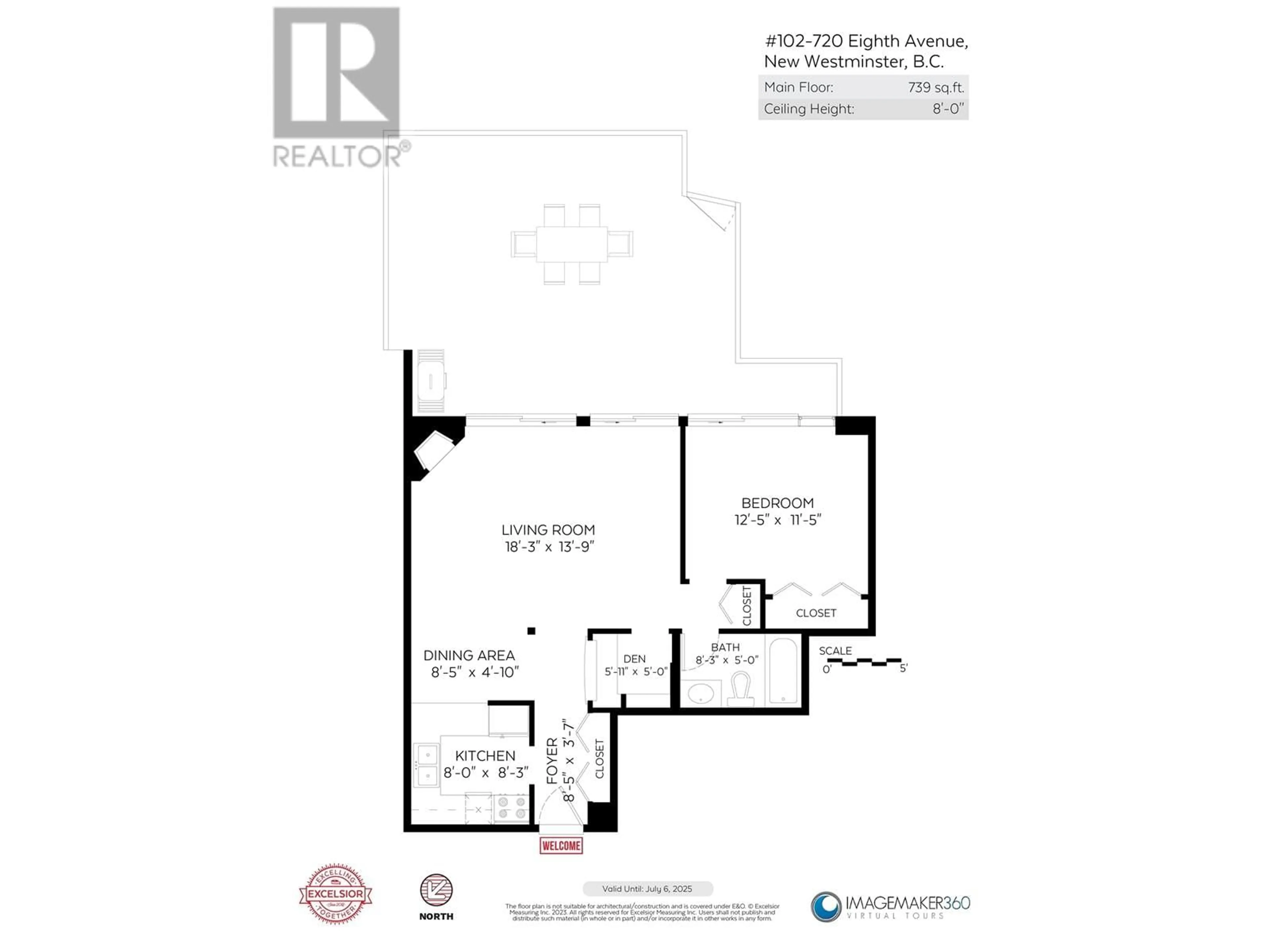 Floor plan for 102 720 EIGHTH AVENUE, New Westminster British Columbia V3M2R3