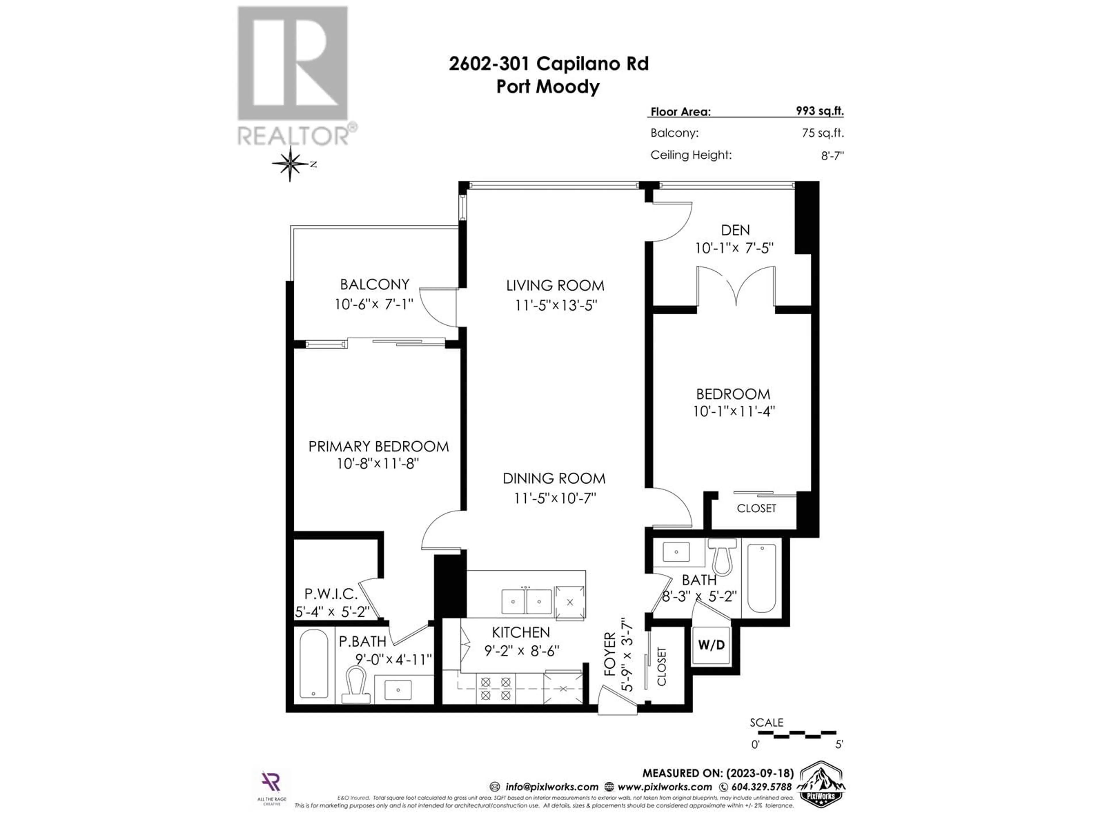 Floor plan for 2602 301 CAPILANO ROAD, Port Moody British Columbia V3H0G6