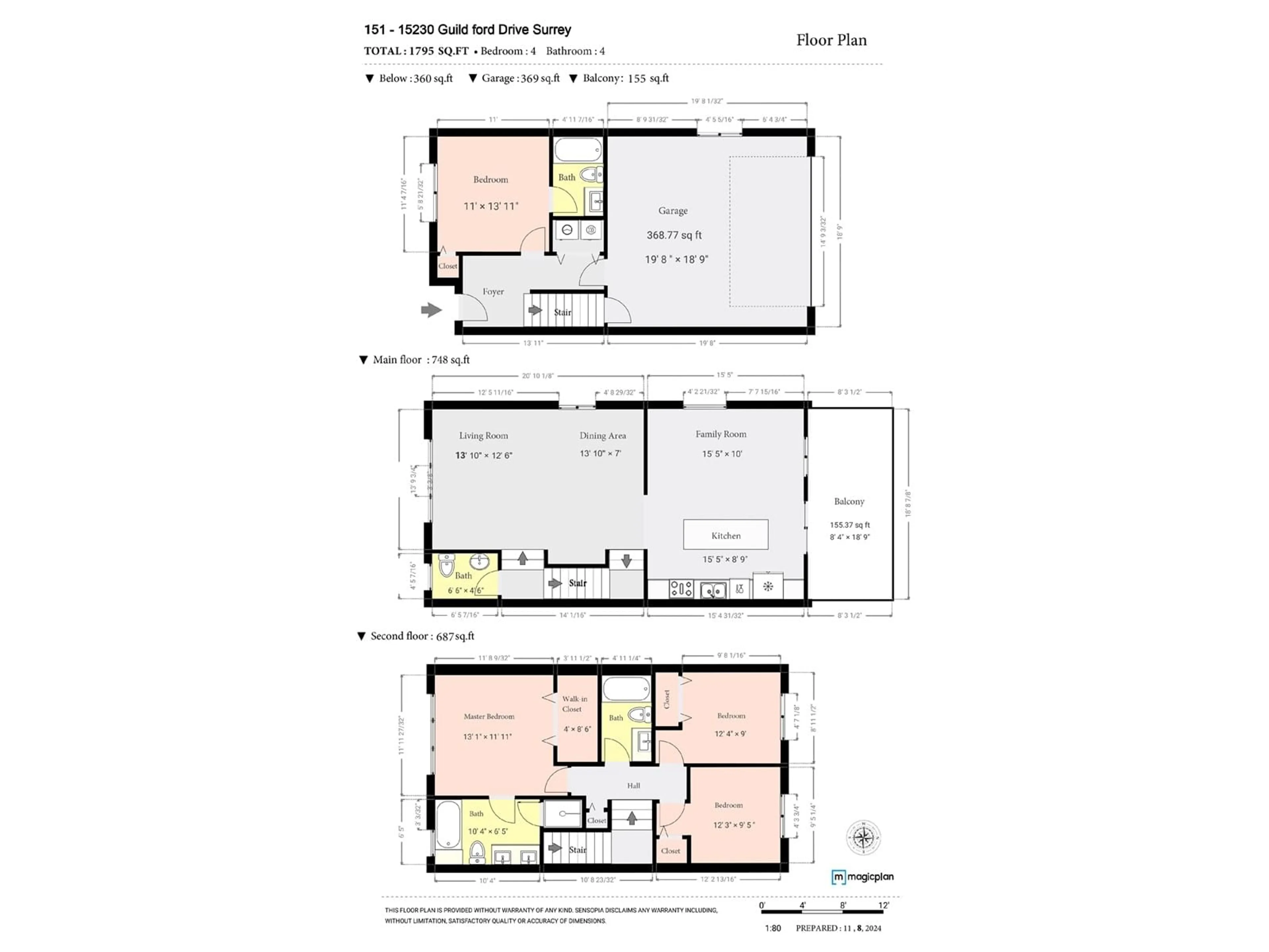 Floor plan for 151 15230 GUILDFORD DRIVE, Surrey British Columbia V3R0C8