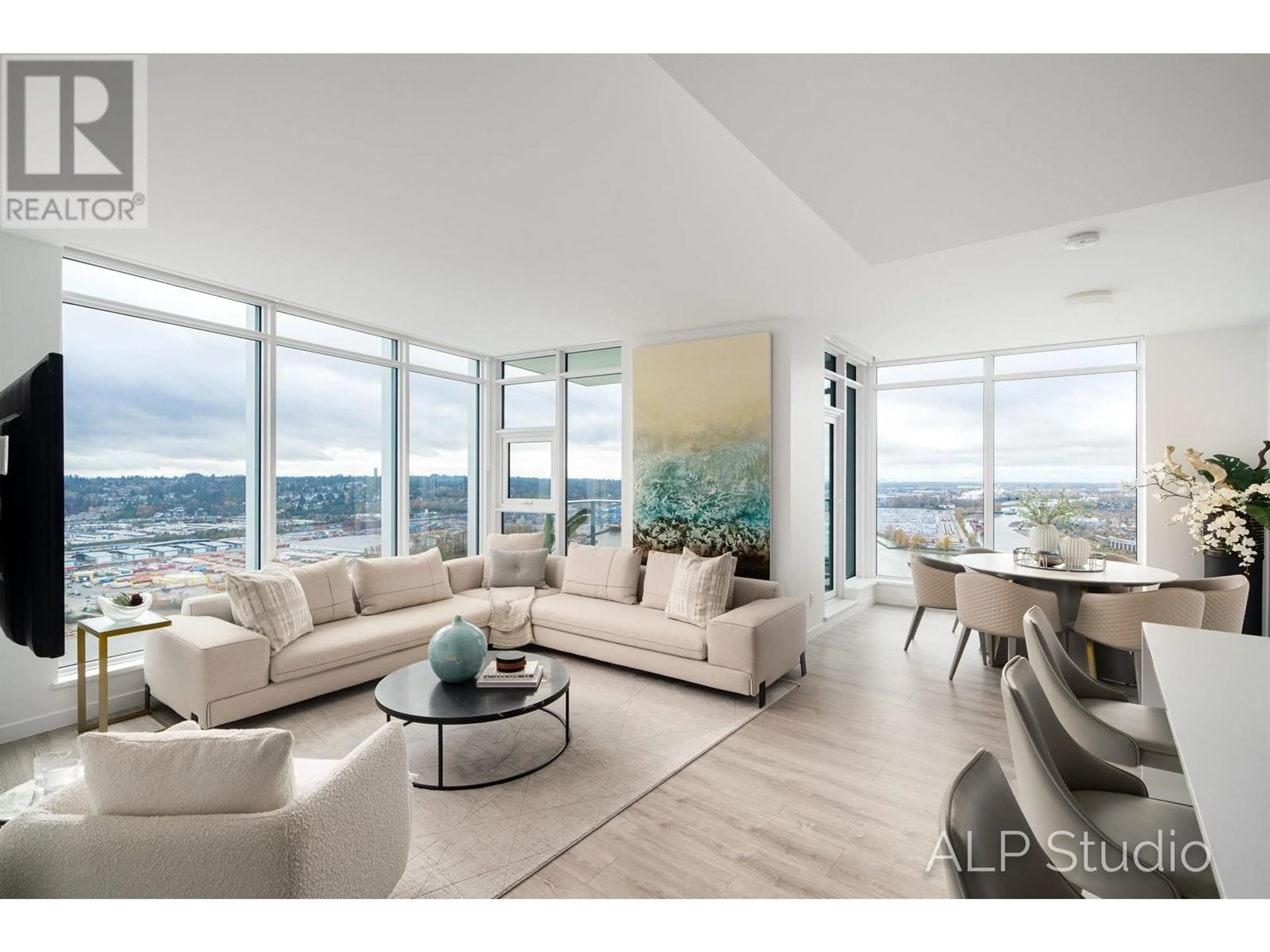 Living room, wood floors for 3708 680 QUAYSIDE DRIVE, New Westminster British Columbia V3M0P2