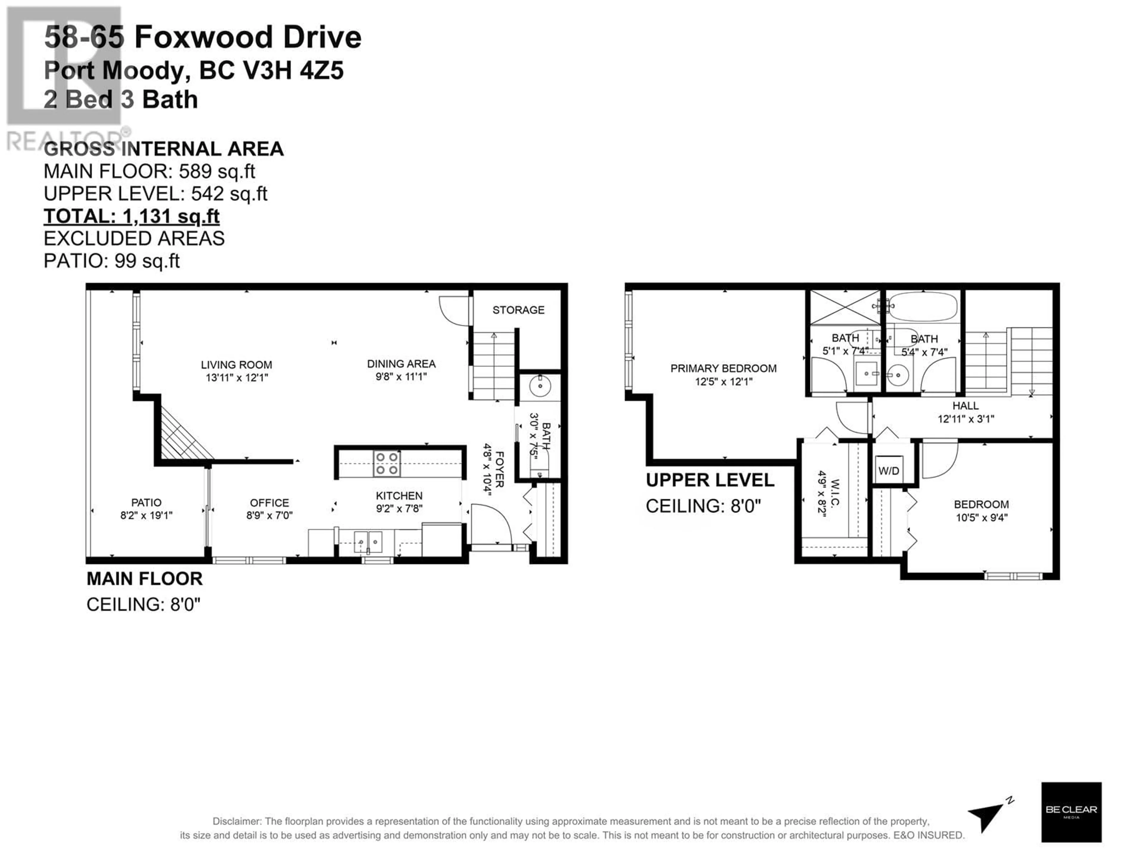 Floor plan for 58 65 FOXWOOD DRIVE, Port Moody British Columbia V3H4Z5