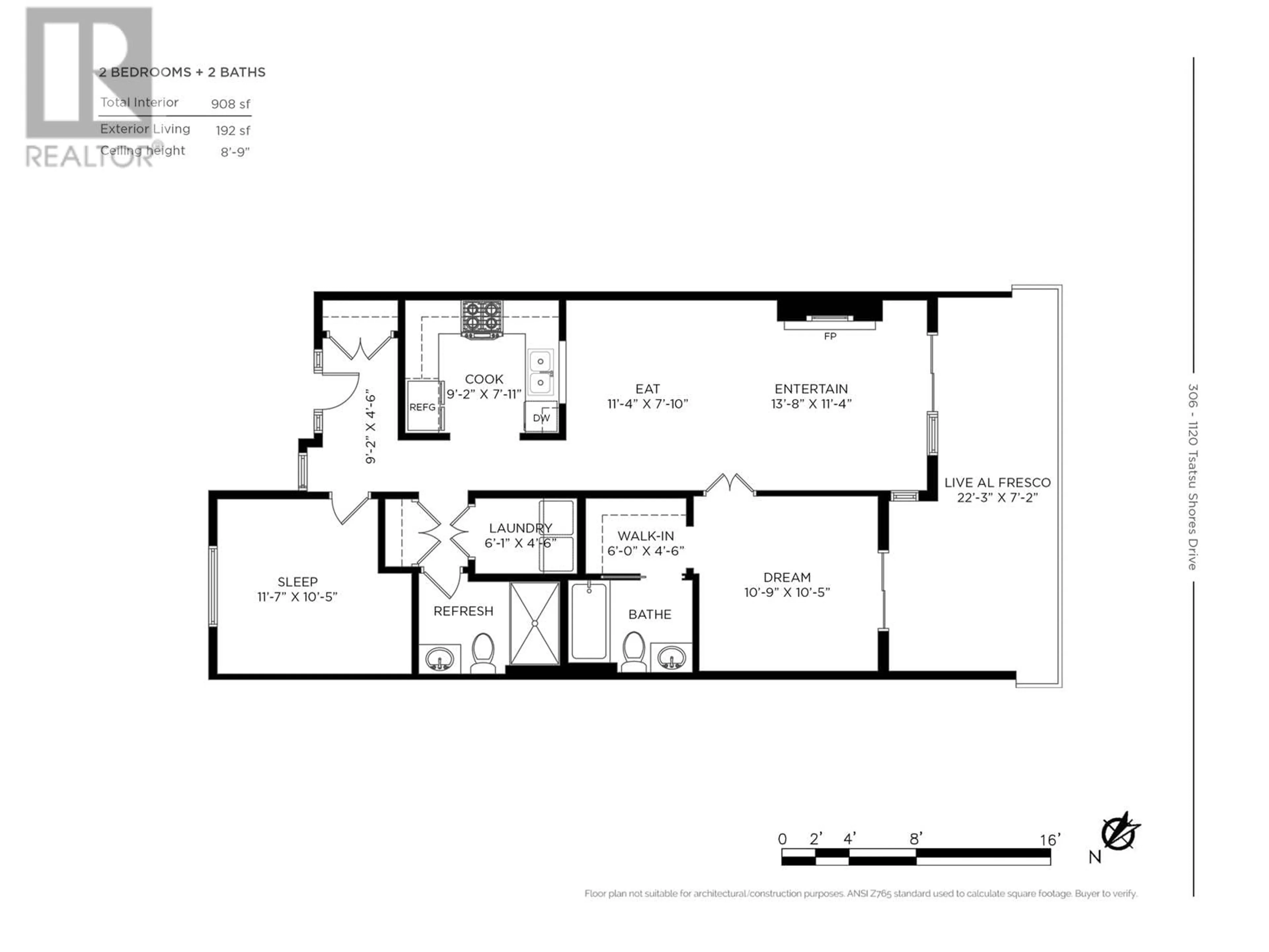 Floor plan for 306 1120 TSATSU SHORES DRIVE, Tsawwassen British Columbia V4M4G3