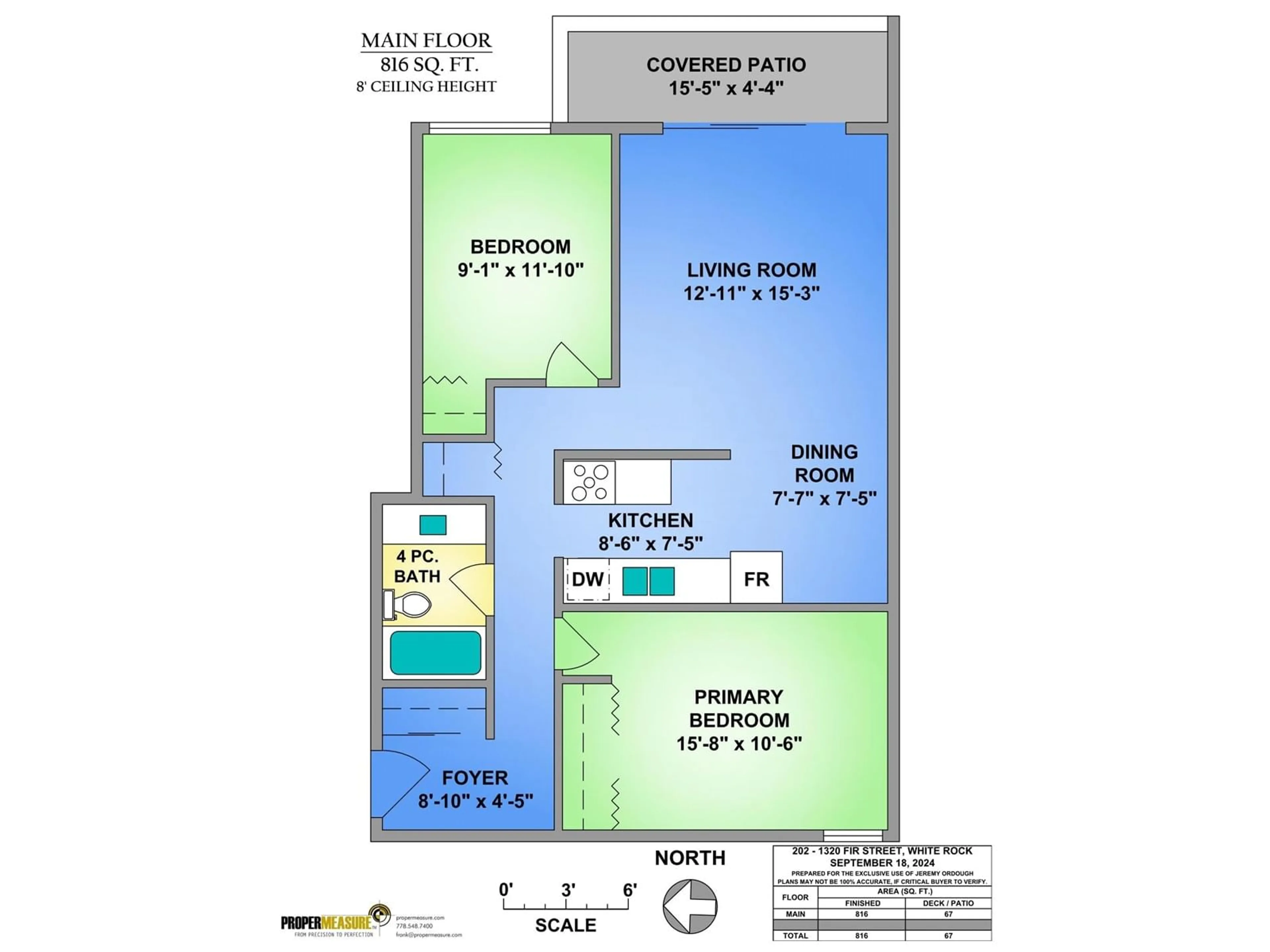 Floor plan for 202 1320 FIR STREET, White Rock British Columbia V4B4B2