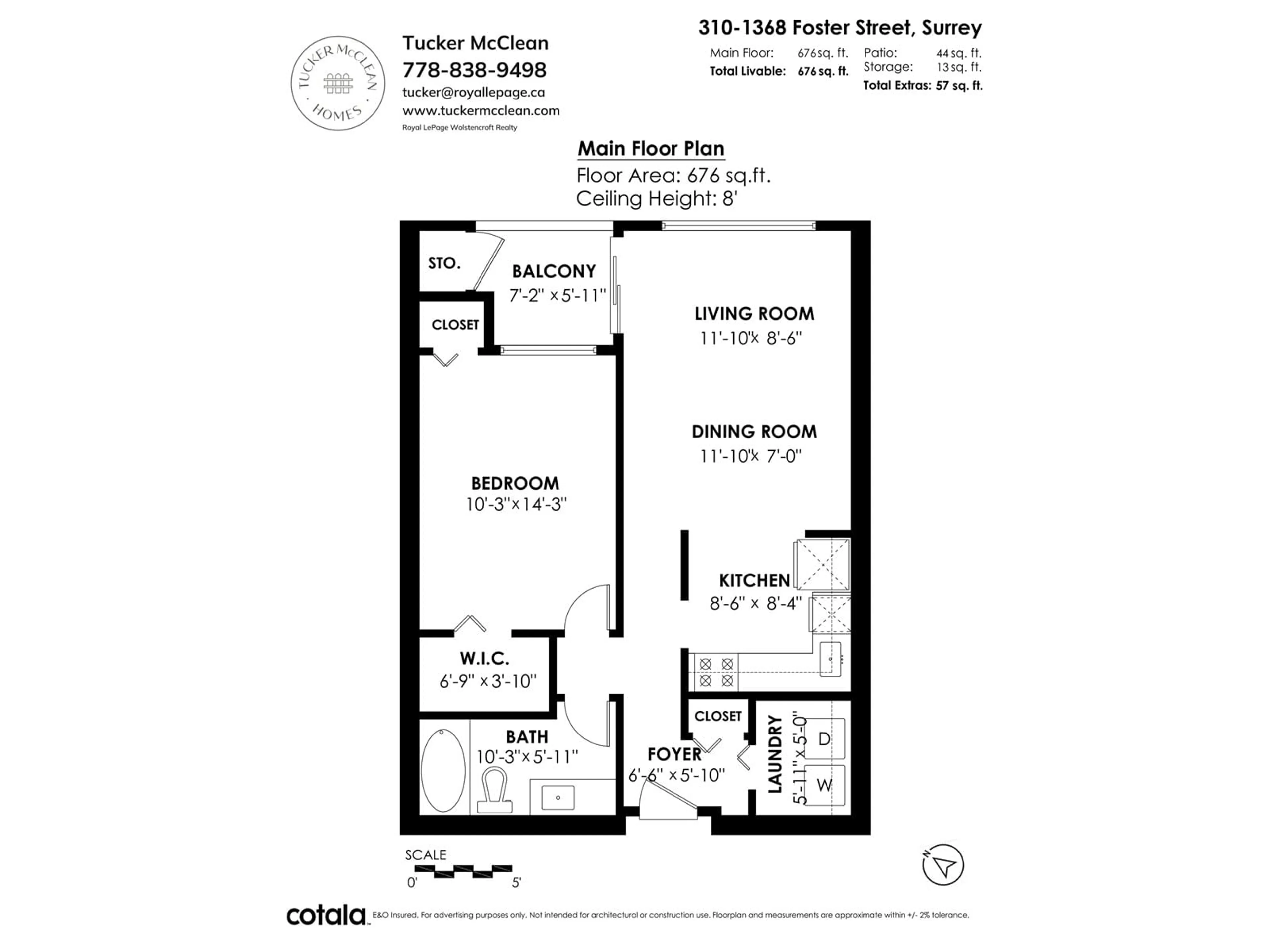 Floor plan for 310 1368 FOSTER STREET, White Rock British Columbia V4B1C7