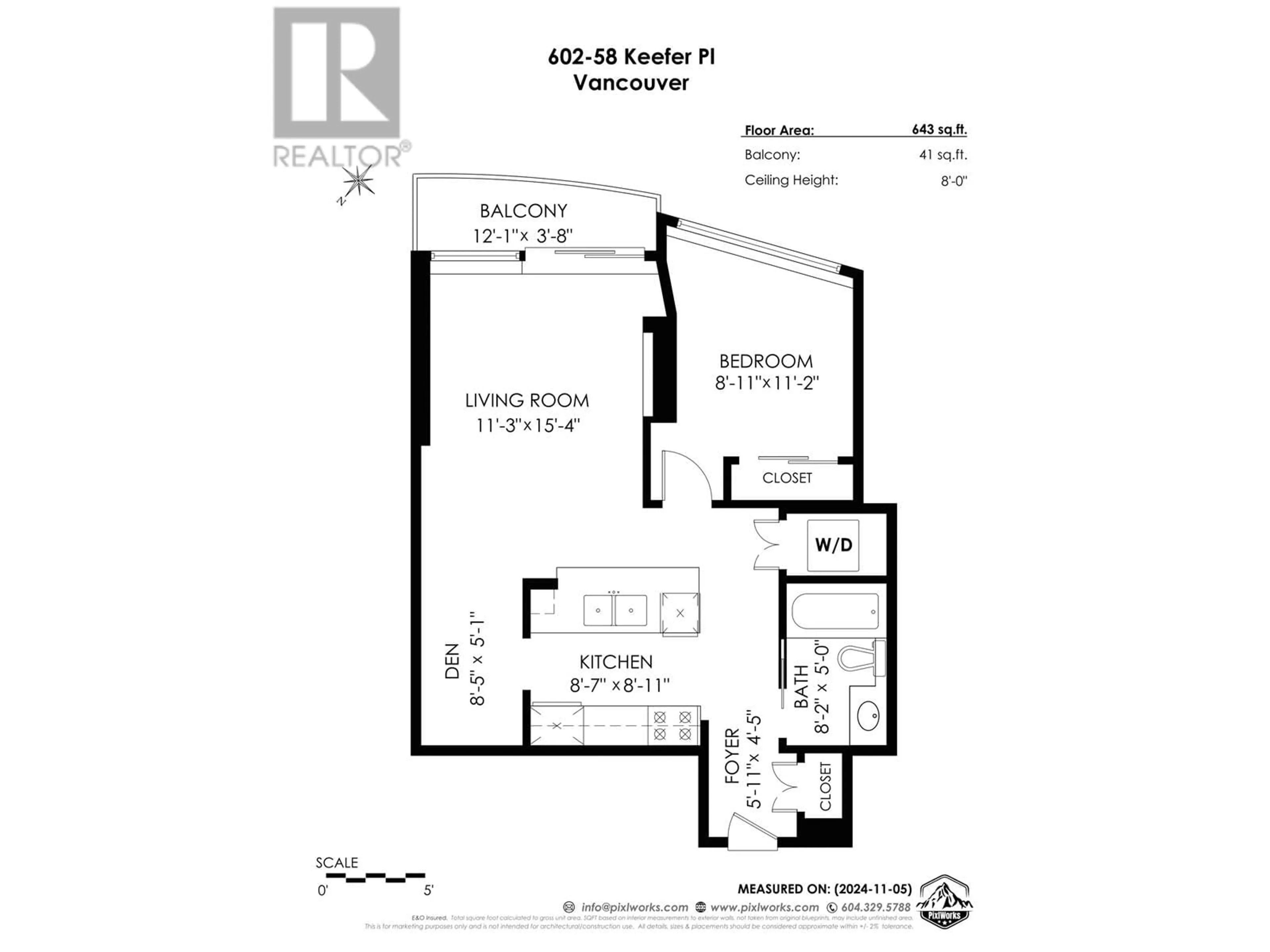 Floor plan for 2001 58 KEEFER PLACE, Vancouver British Columbia V6B0B8