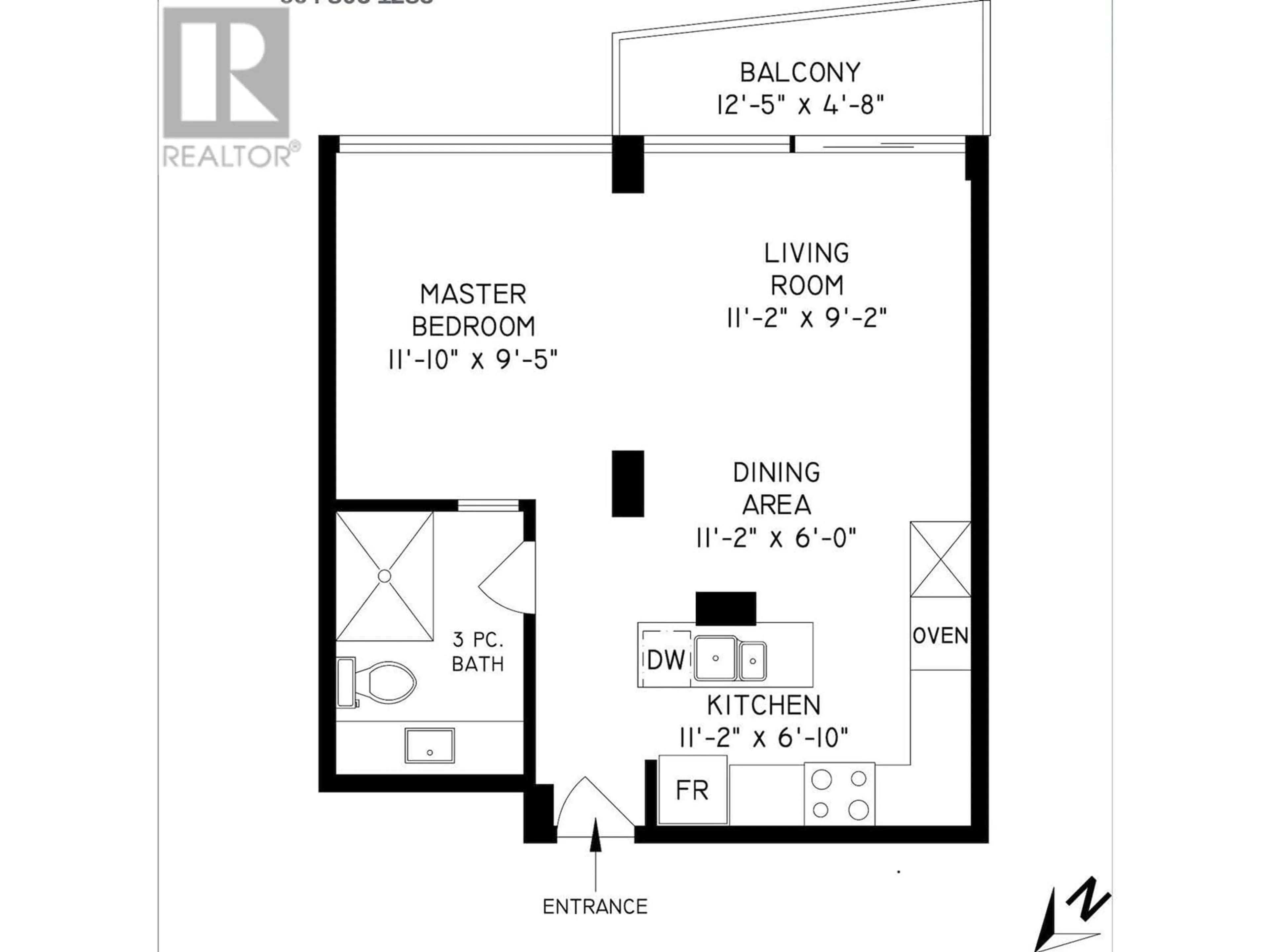 Floor plan for 1908 1850 COMOX STREET, Vancouver British Columbia V6G1R3