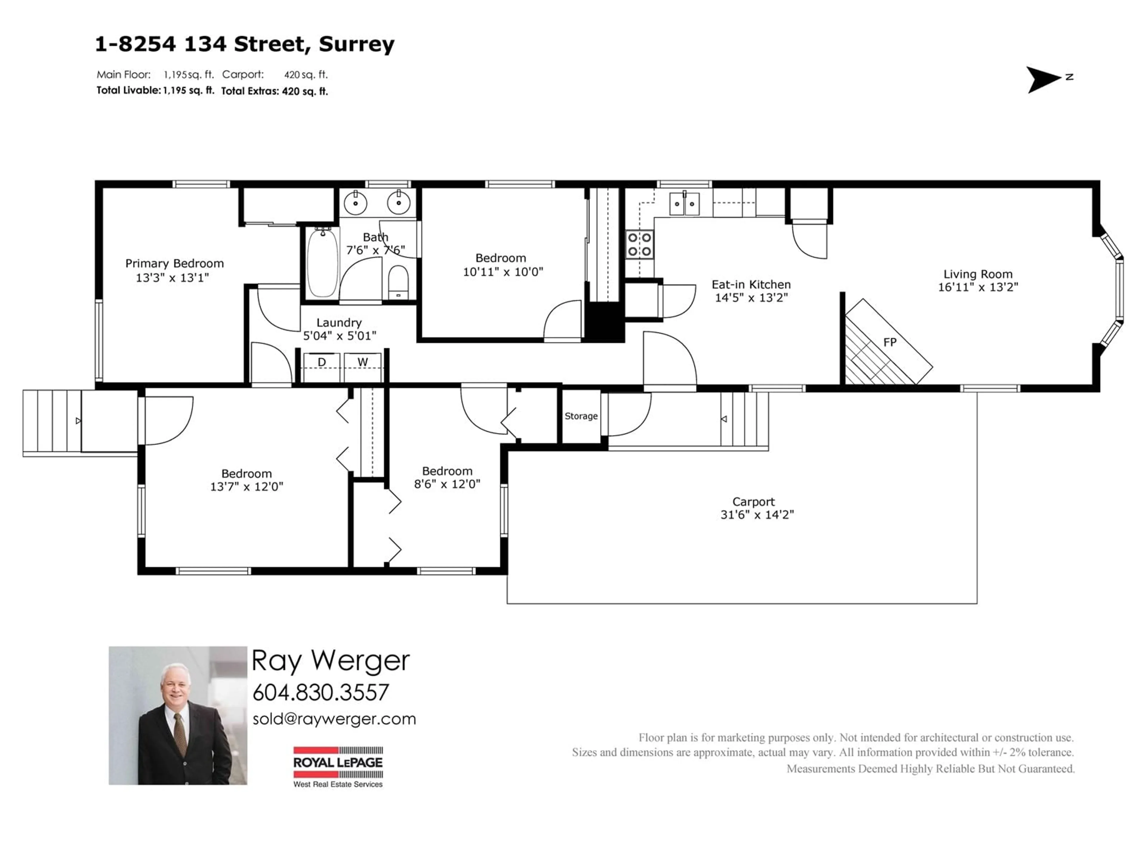 Floor plan for 1 8254 134 STREET, Surrey British Columbia V3W6M2