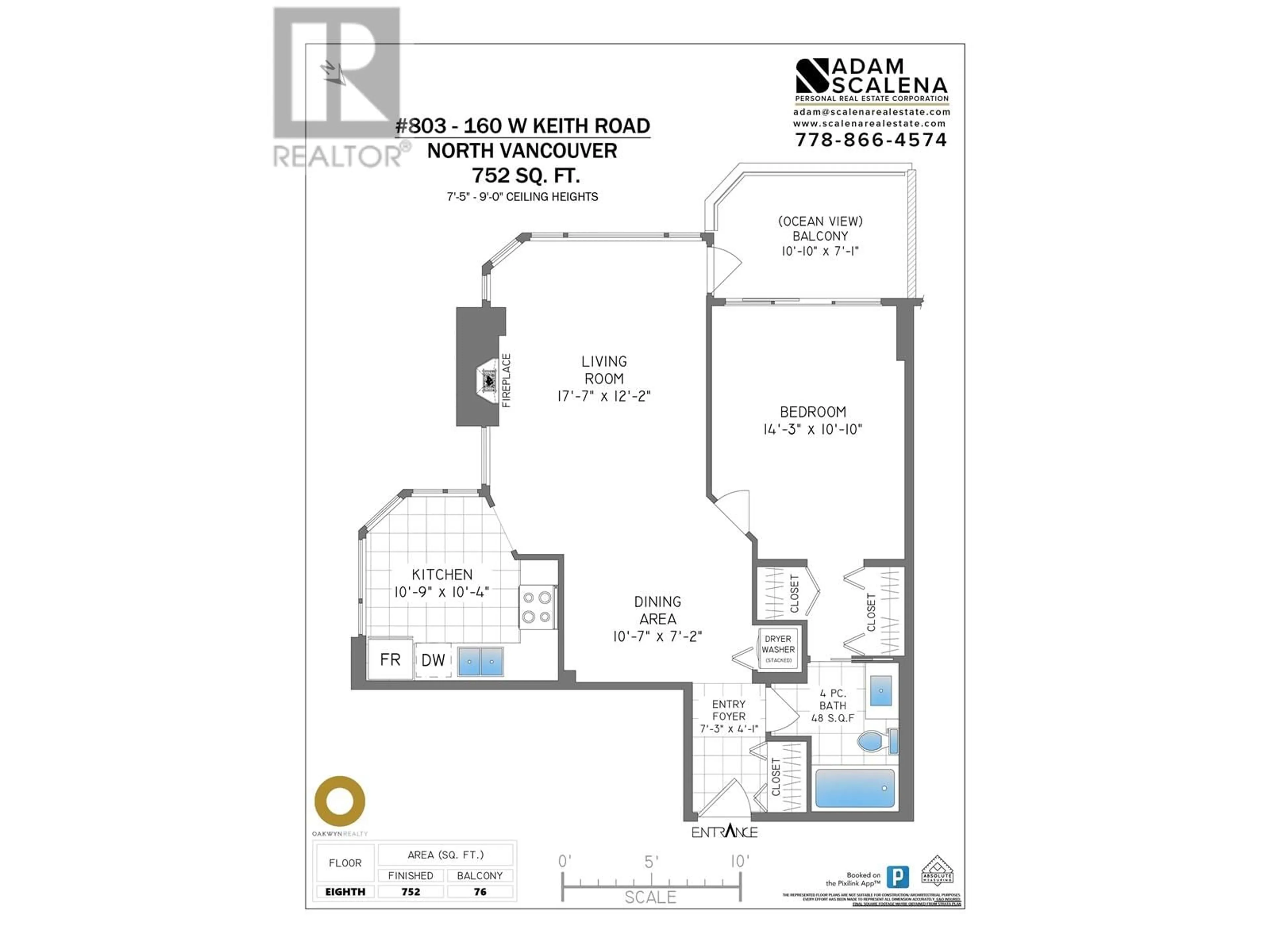 Floor plan for 803 160 W KEITH ROAD, North Vancouver British Columbia V7M3M2