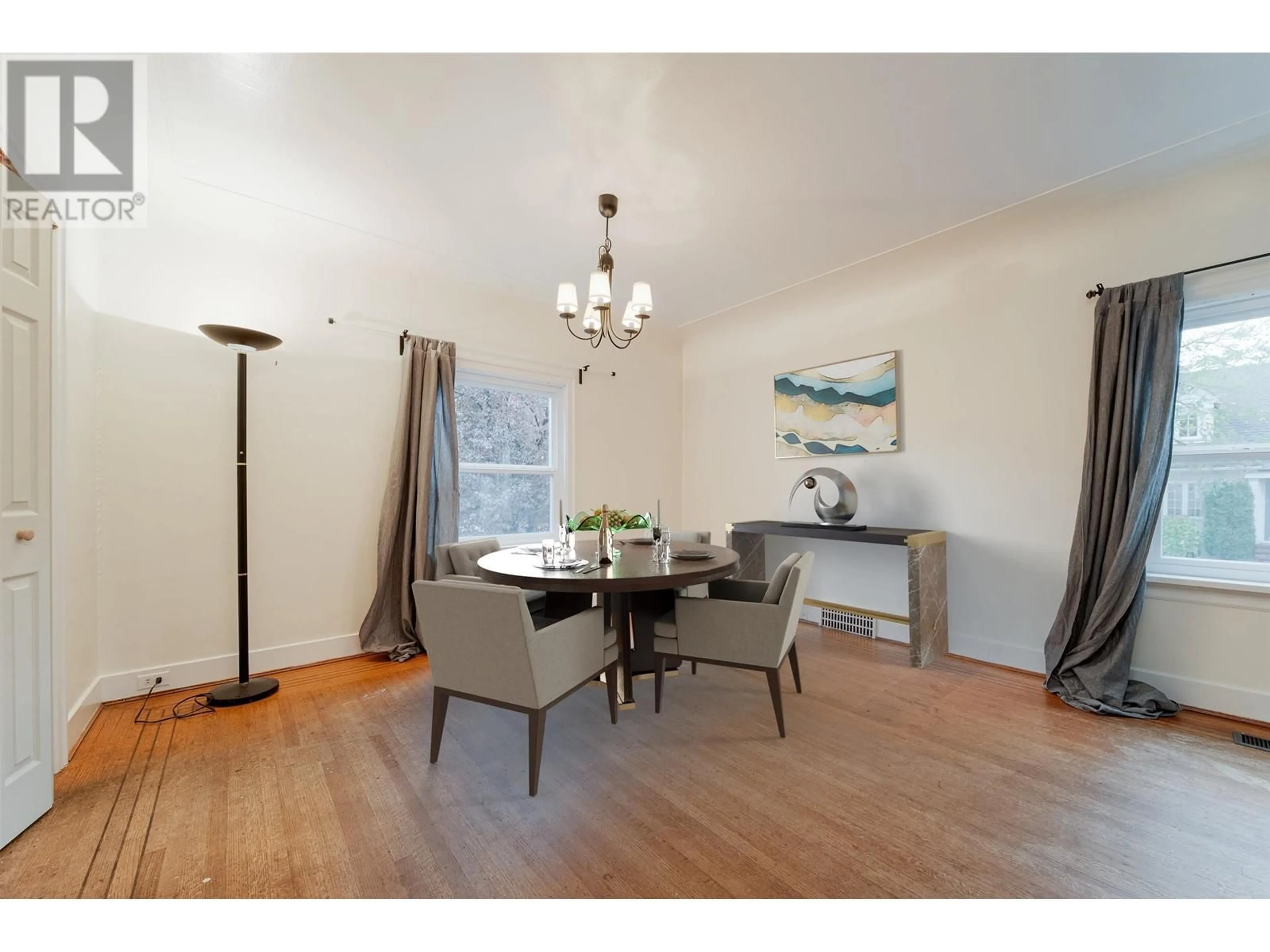 Dining room, wood floors, cottage for 3007 W 32ND AVENUE, Vancouver British Columbia V6L2B9