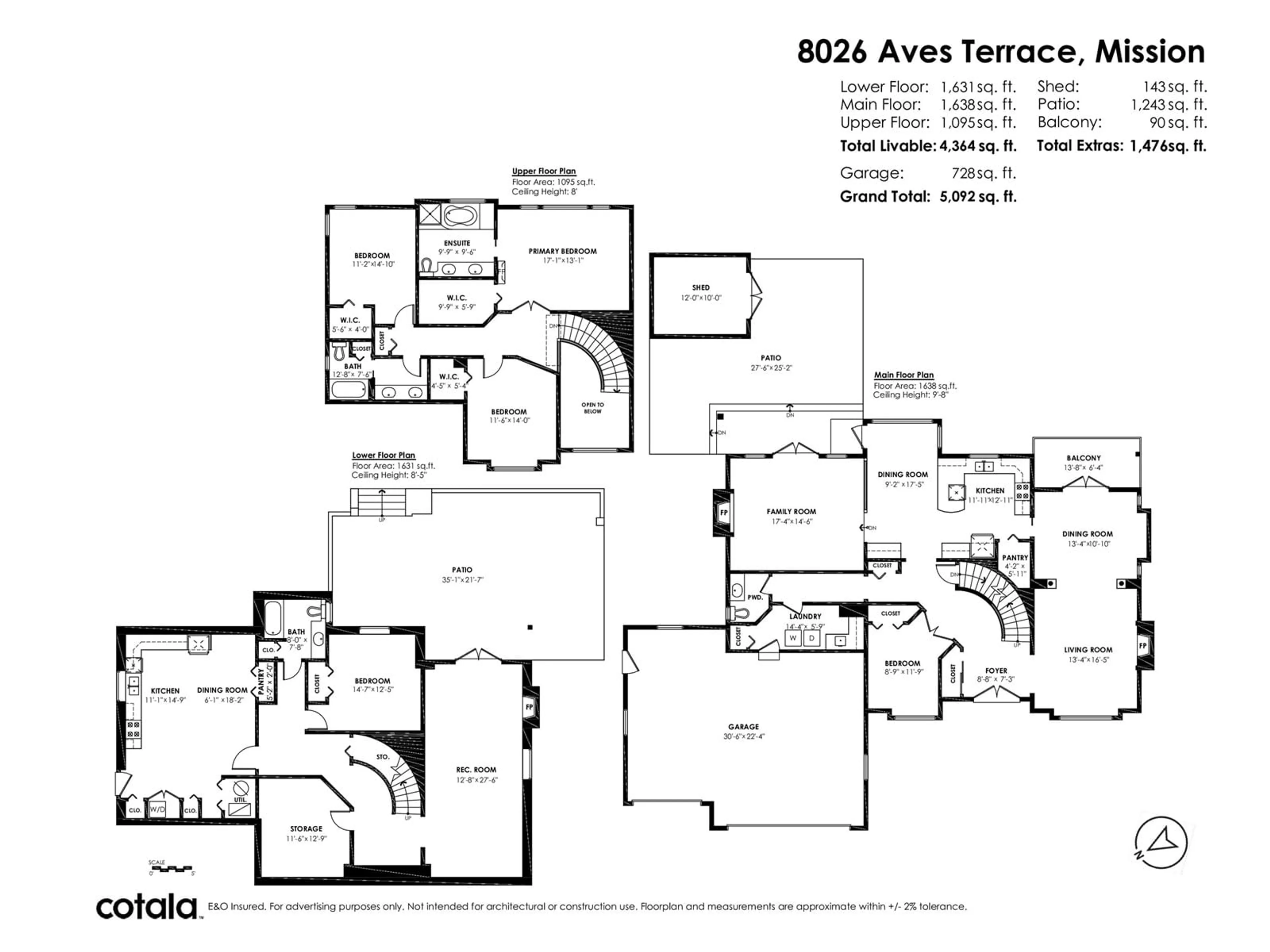 Floor plan for 8026 AVES TERRACE, Mission British Columbia V4S1E5