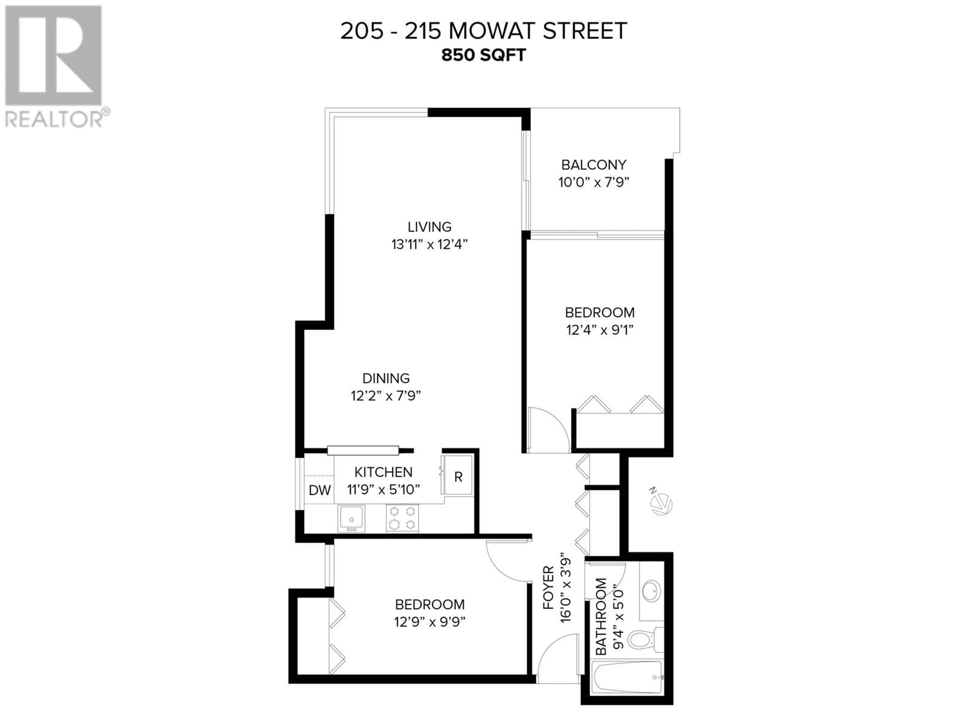 Floor plan for 205 215 MOWAT STREET, New Westminster British Columbia V3M4B1