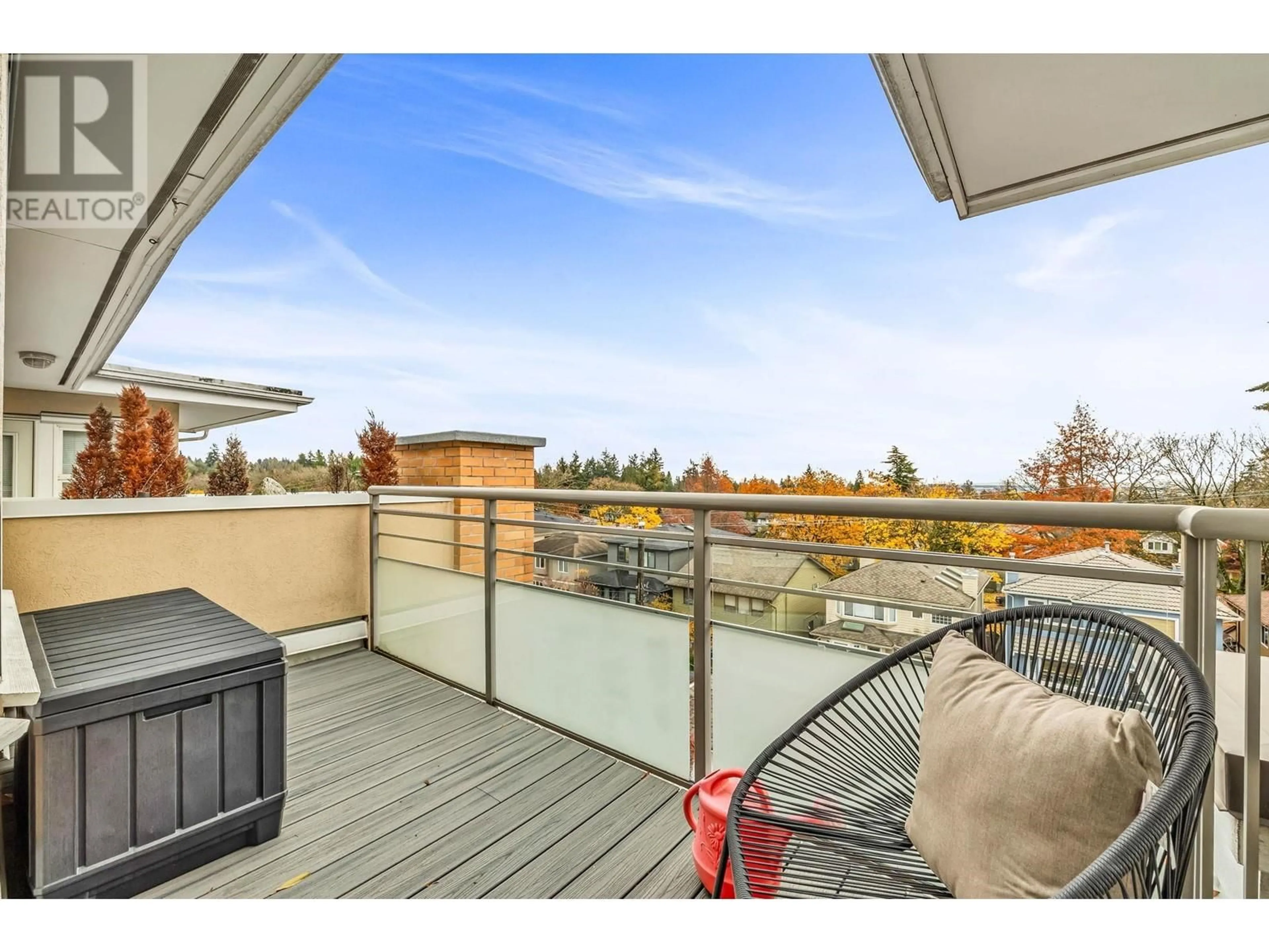 Balcony in the apartment, the fenced backyard for 403 3580 W 41ST AVENUE, Vancouver British Columbia V6N3E6