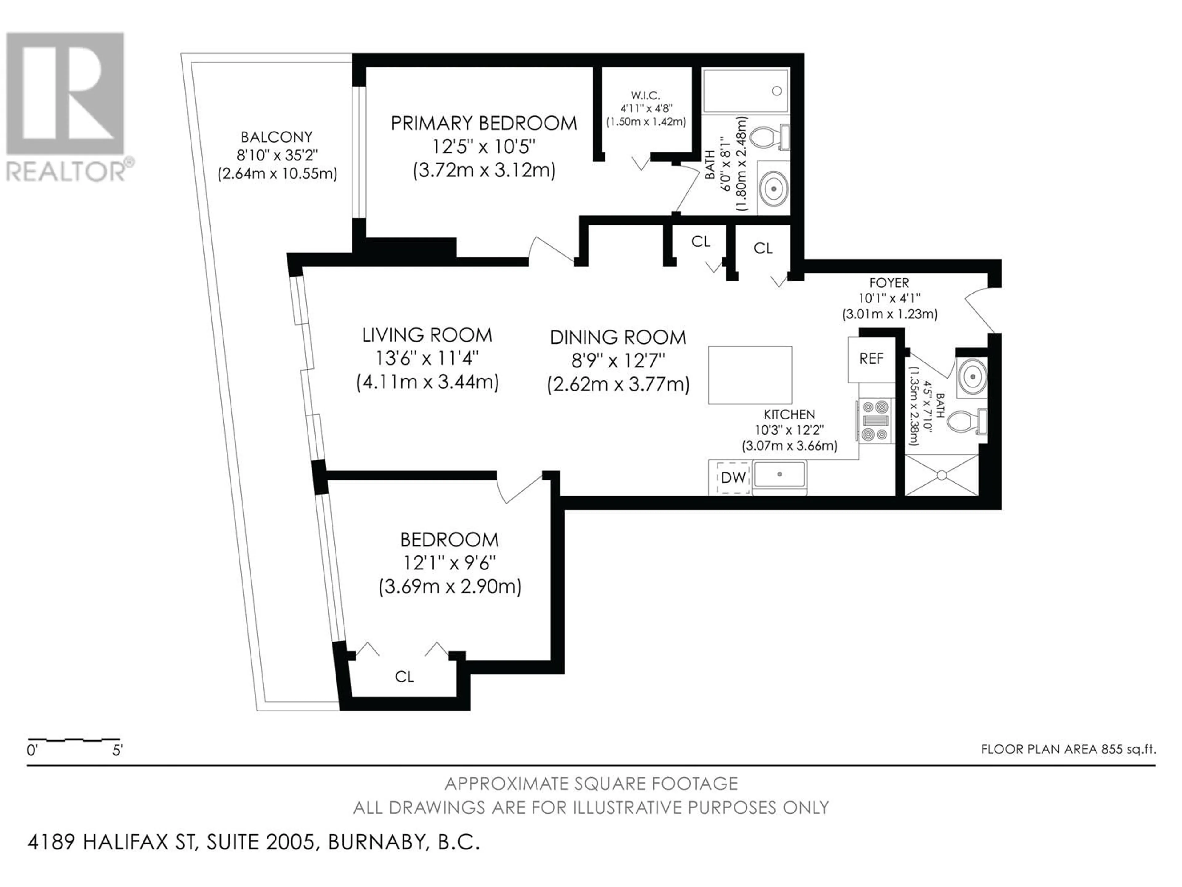 Floor plan for 2005 4189 HALIFAX STREET, Burnaby British Columbia V5C0H9