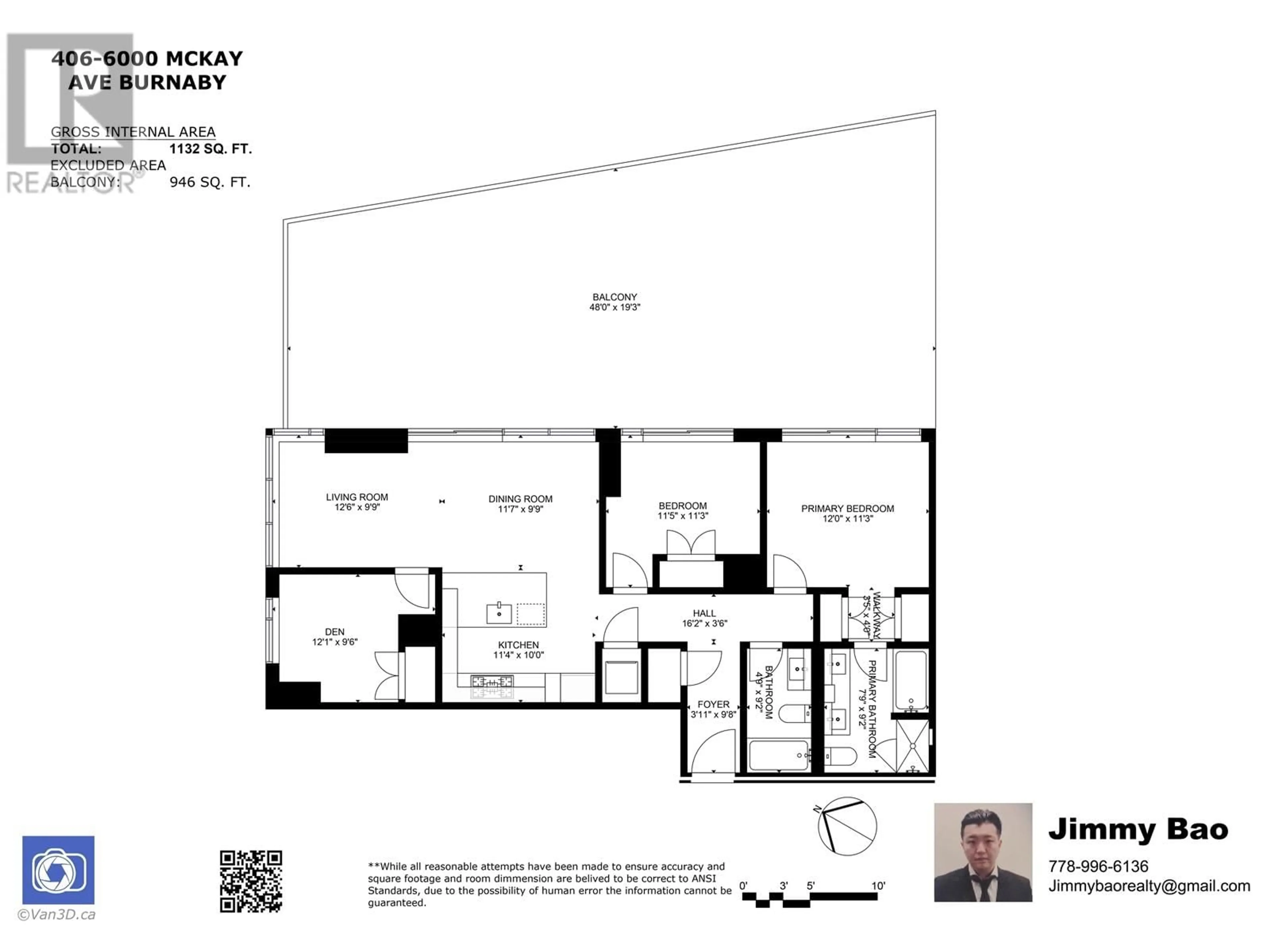 Floor plan for 406 6000 MCKAY AVENUE, Burnaby British Columbia V5H0K2