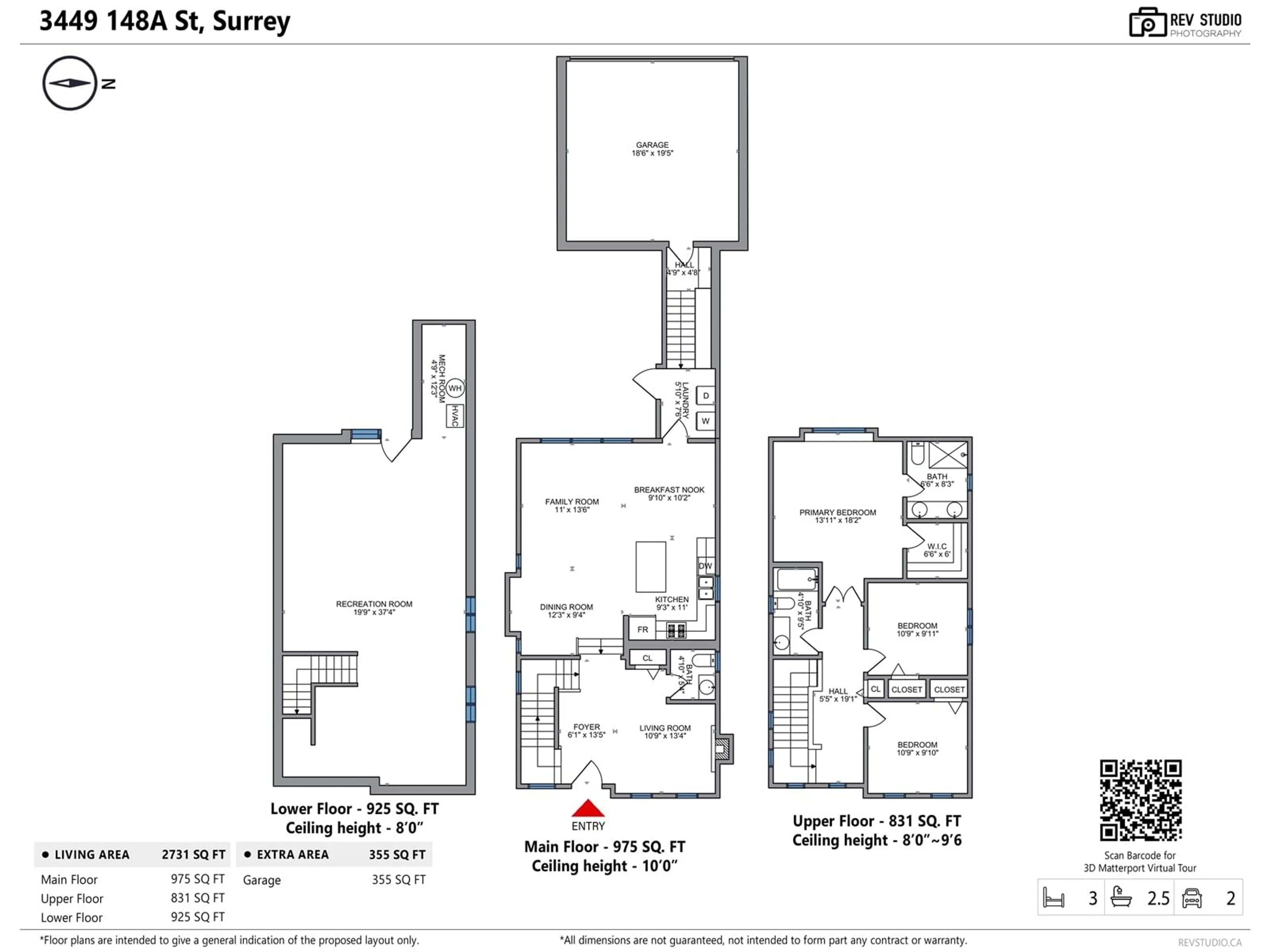 Floor plan for 3449 148A STREET, Surrey British Columbia V4P0B9