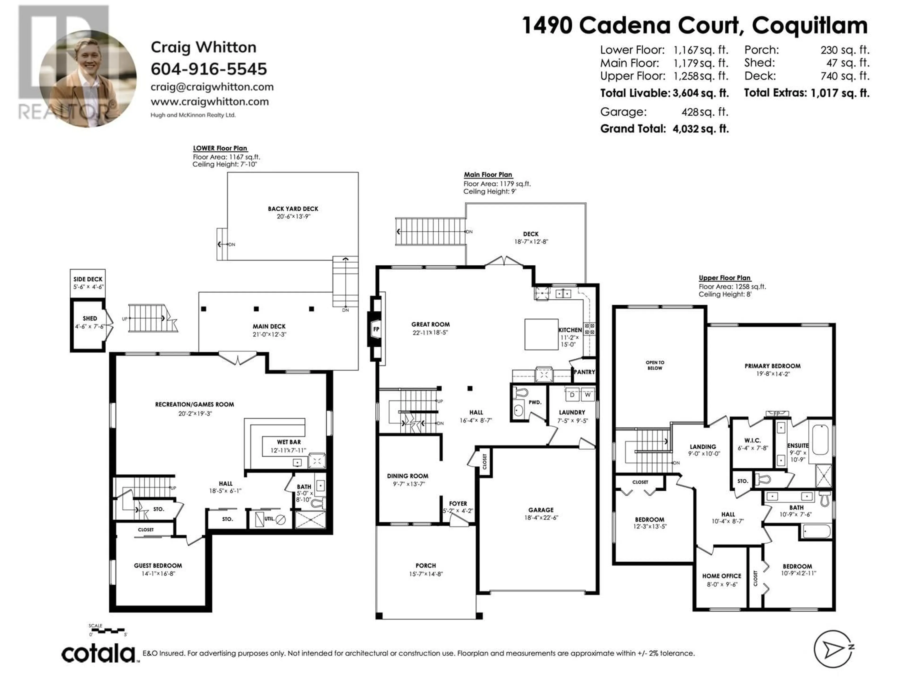 Floor plan for 1490 CADENA COURT, Coquitlam British Columbia V3E0E5