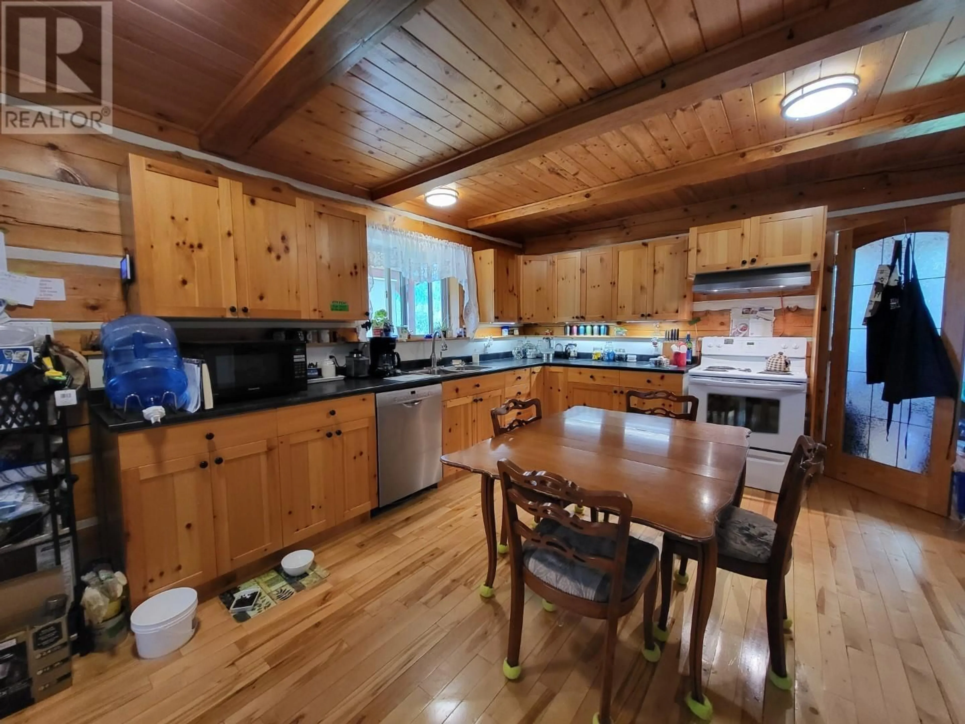 Standard kitchen, wood floors, cottage for 2301 KERSLEY-DALE LANDING ROAD, Quesnel British Columbia V2J6L7