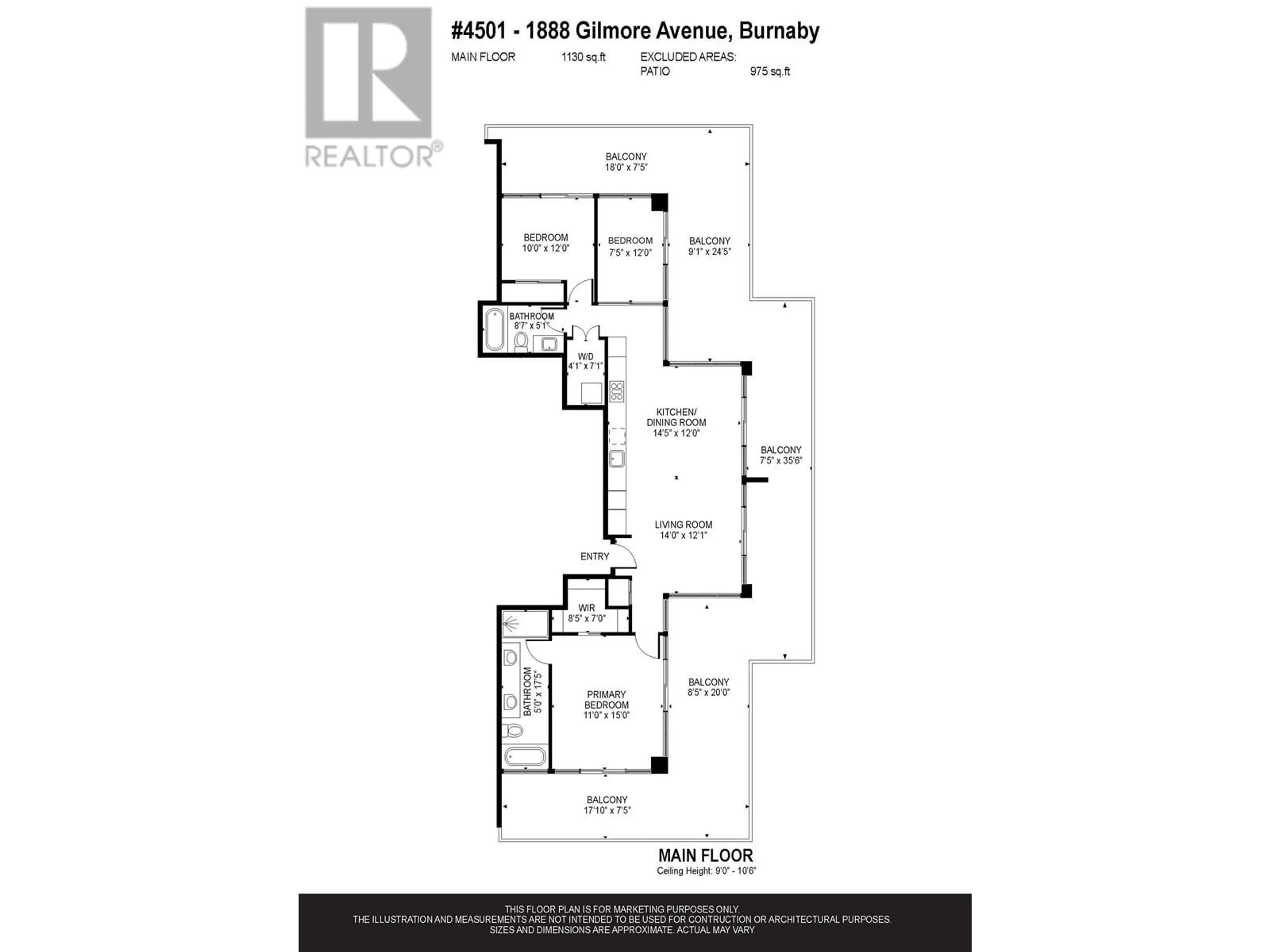 Floor plan for 4501 1888 GILMORE AVENUE, Burnaby British Columbia V5C0L2