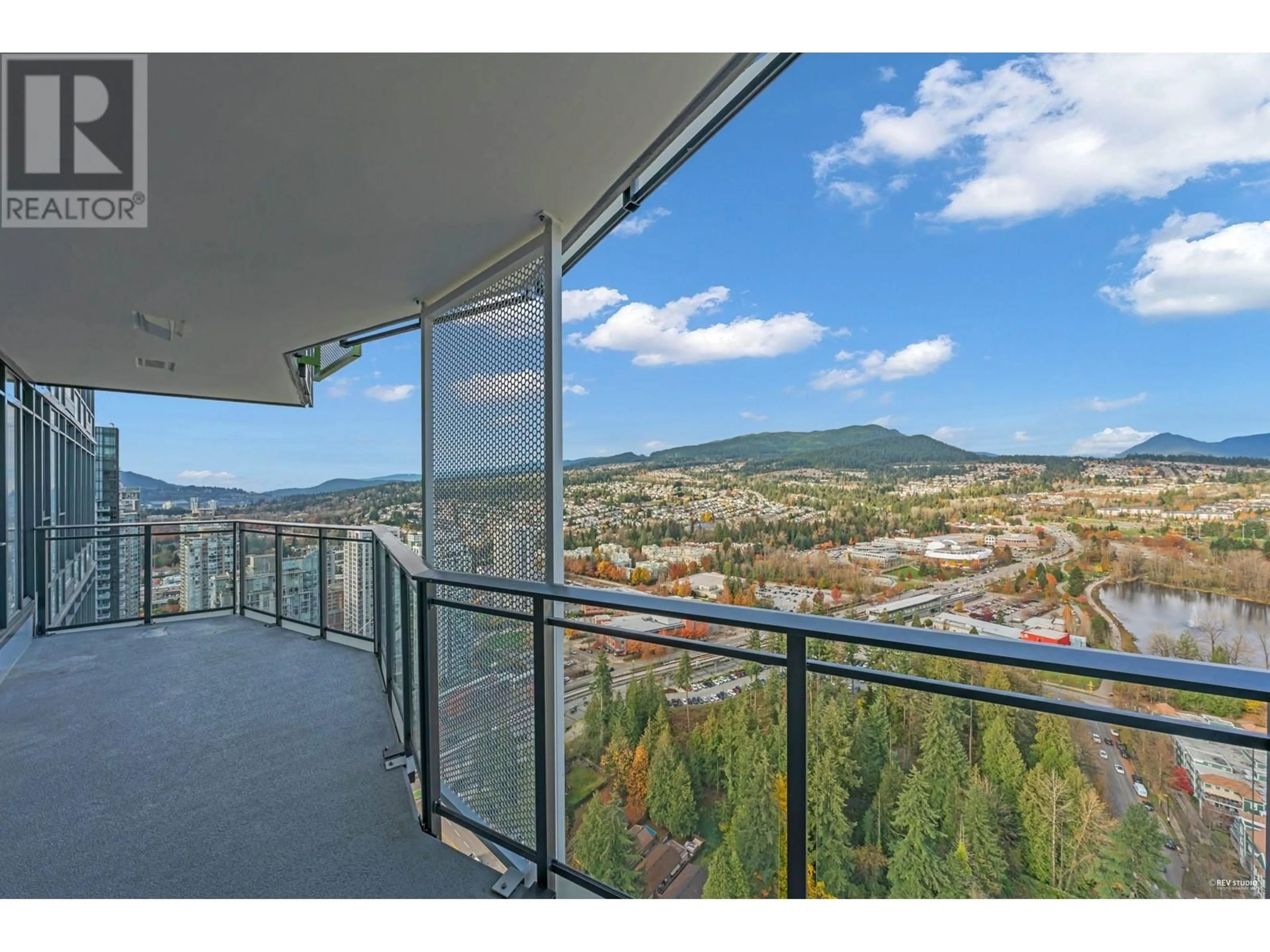 Balcony in the apartment, the view of mountain for 3702 1182 WESTWOOD STREET, Coquitlam British Columbia V3B0T9