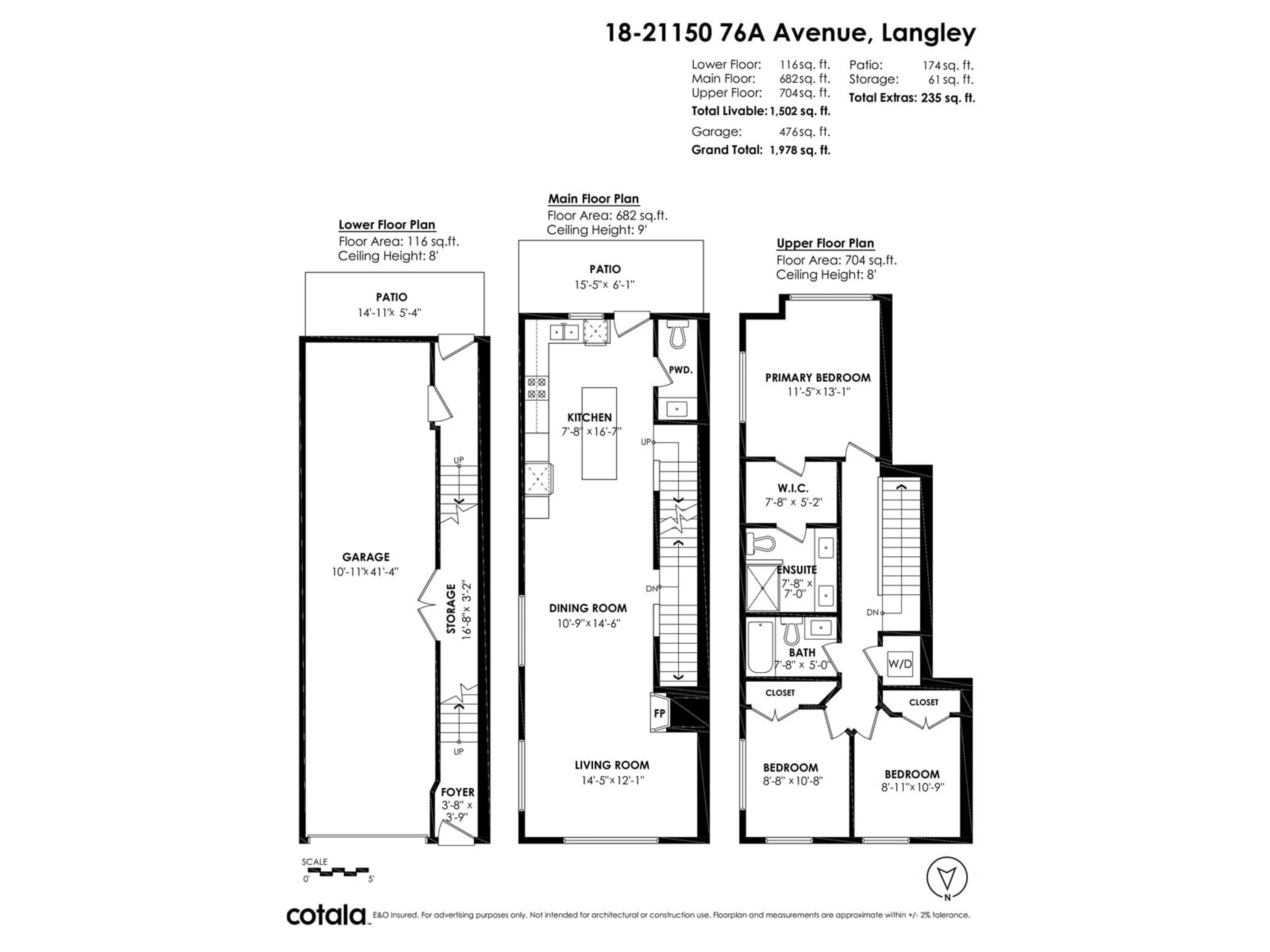 Floor plan for 18 21150 76A AVENUE, Langley British Columbia V2Y0V9