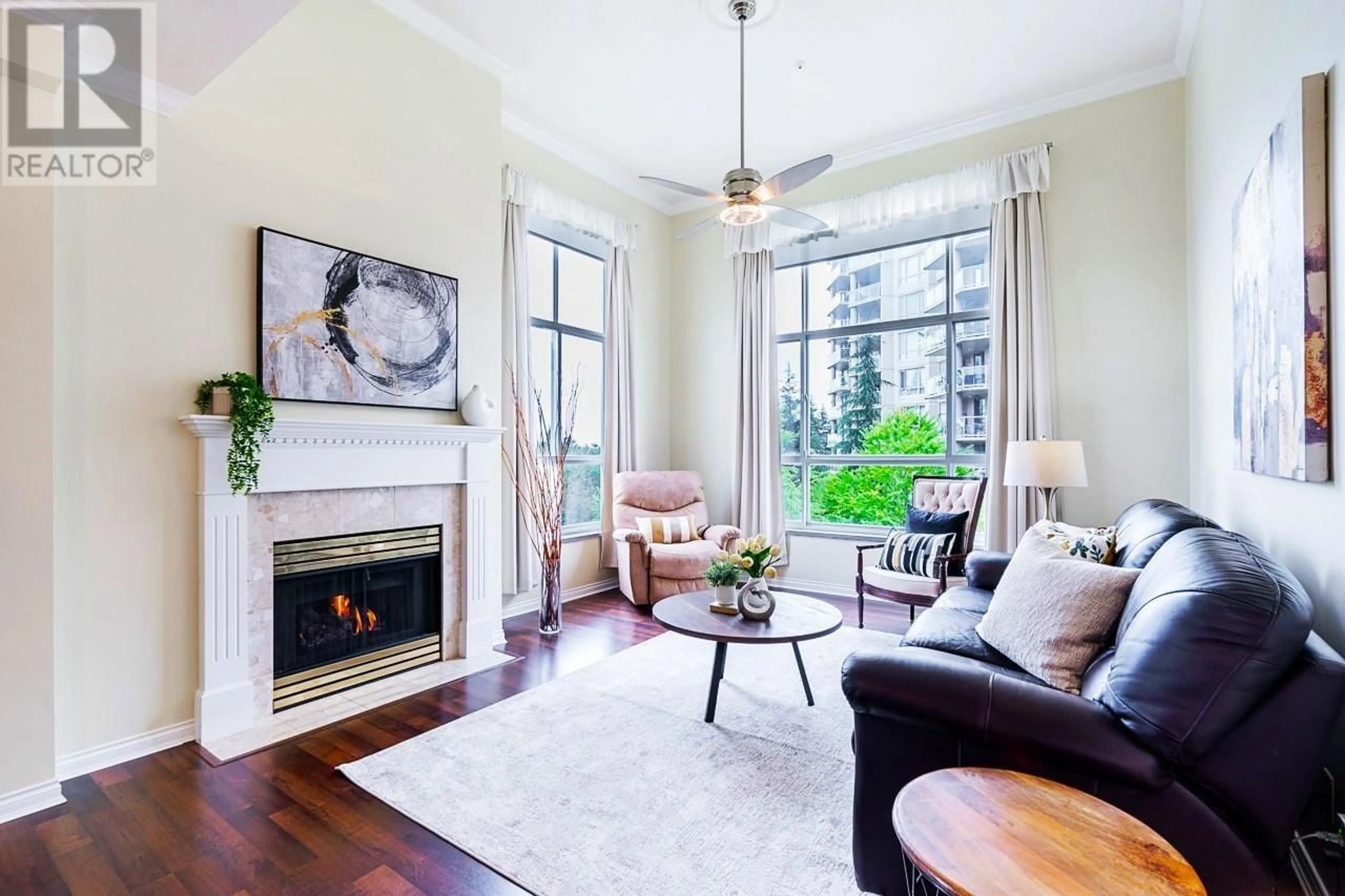 Living room, wood floors for 423 3098 GUILDFORD WAY, Coquitlam British Columbia V3B7W8