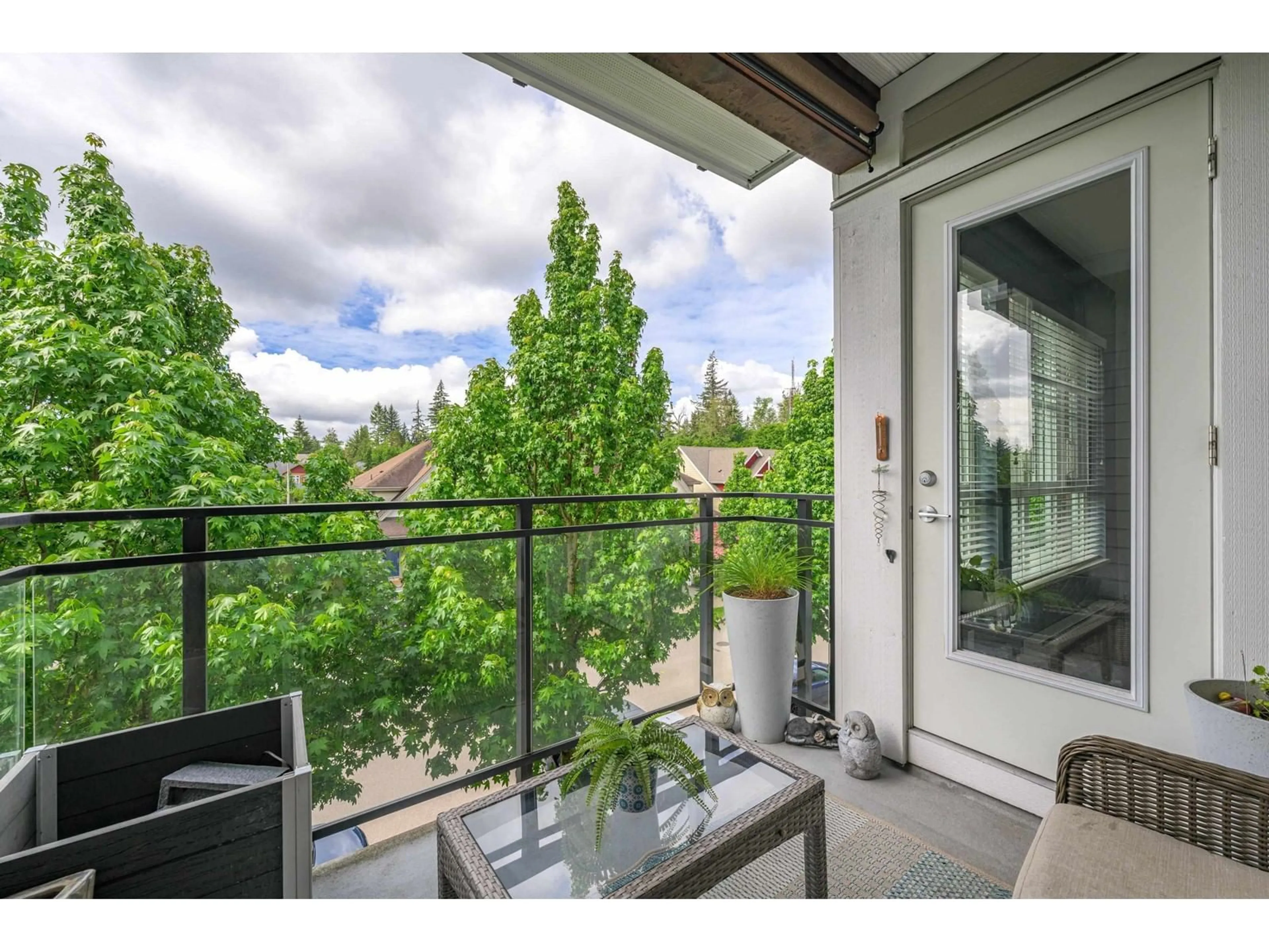 Balcony in the apartment, the fenced backyard for 309 23215 BILLY BROWN ROAD, Langley British Columbia V1M0B7